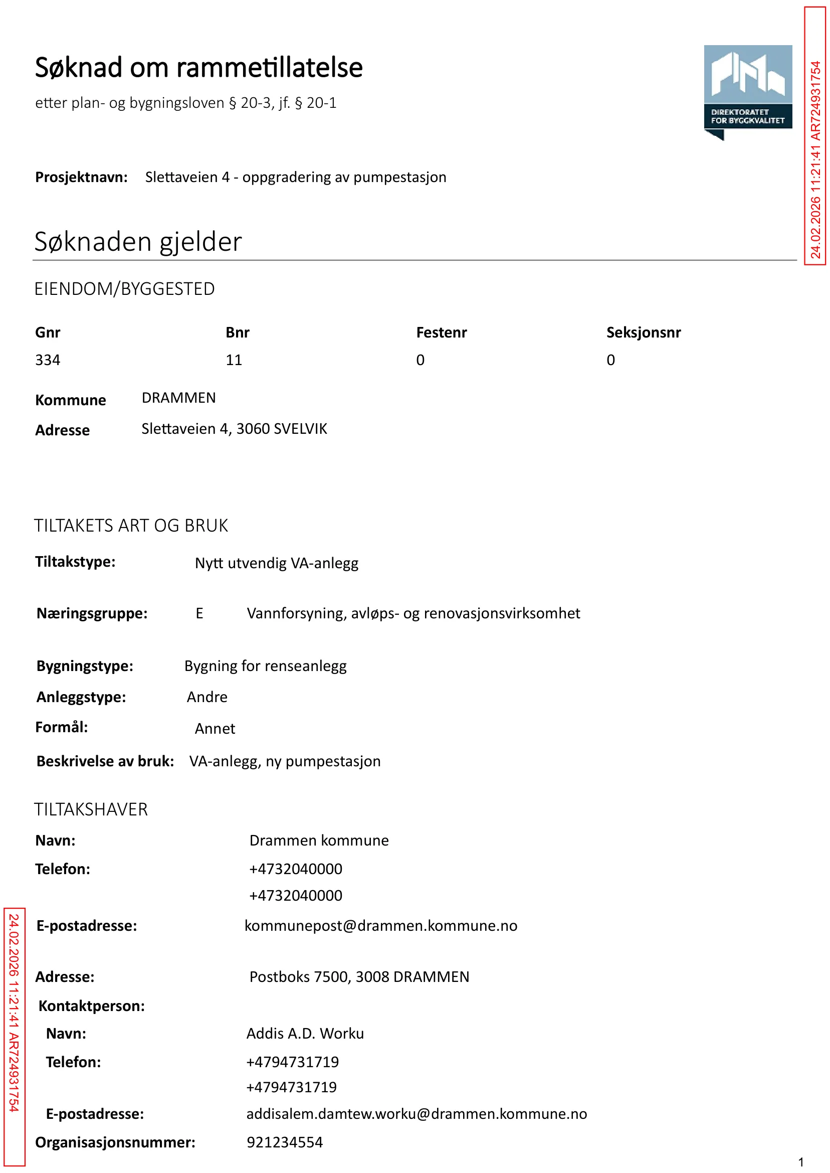 Søknad om rammetillatelse