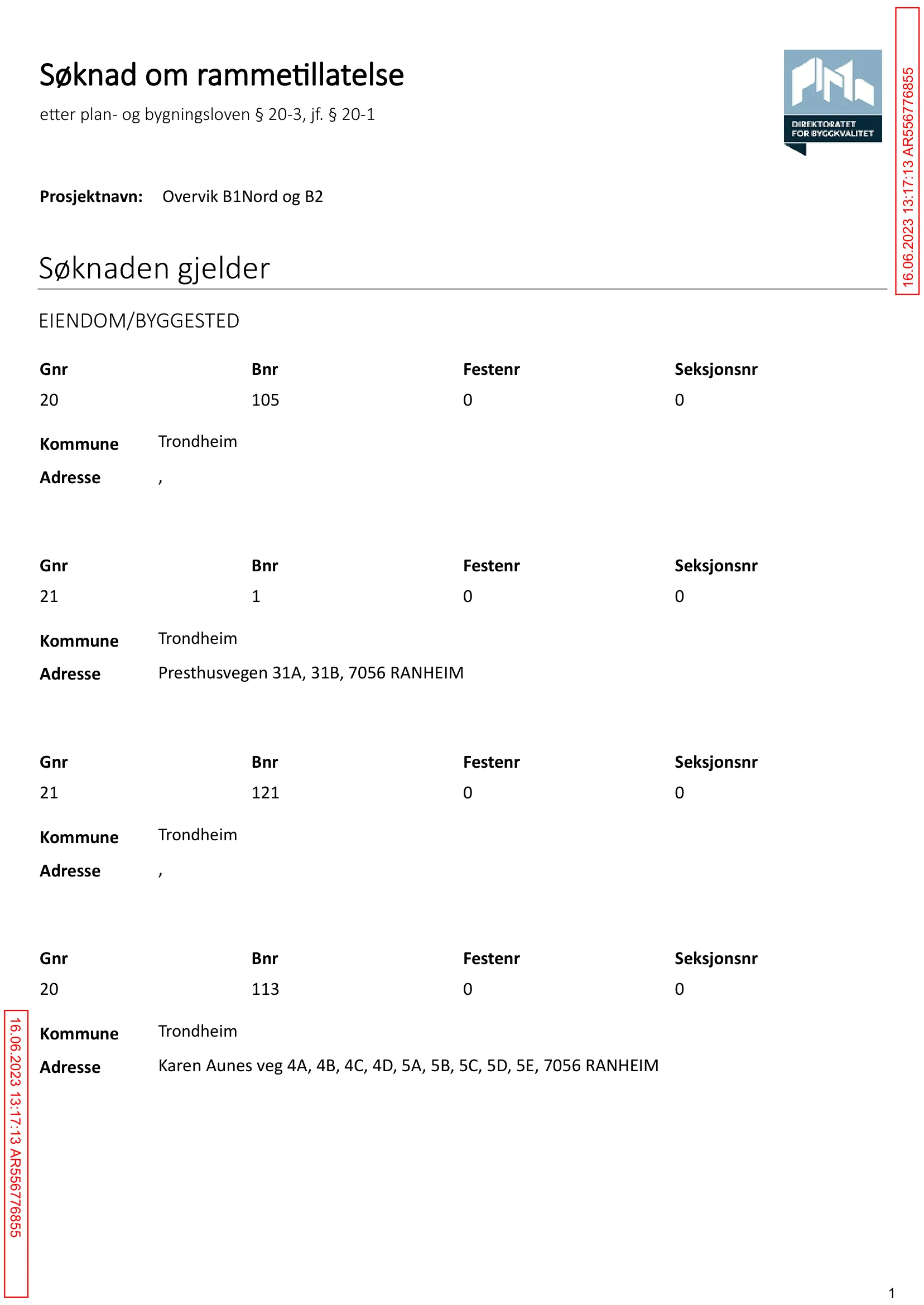 Søknad om rammetillatelse