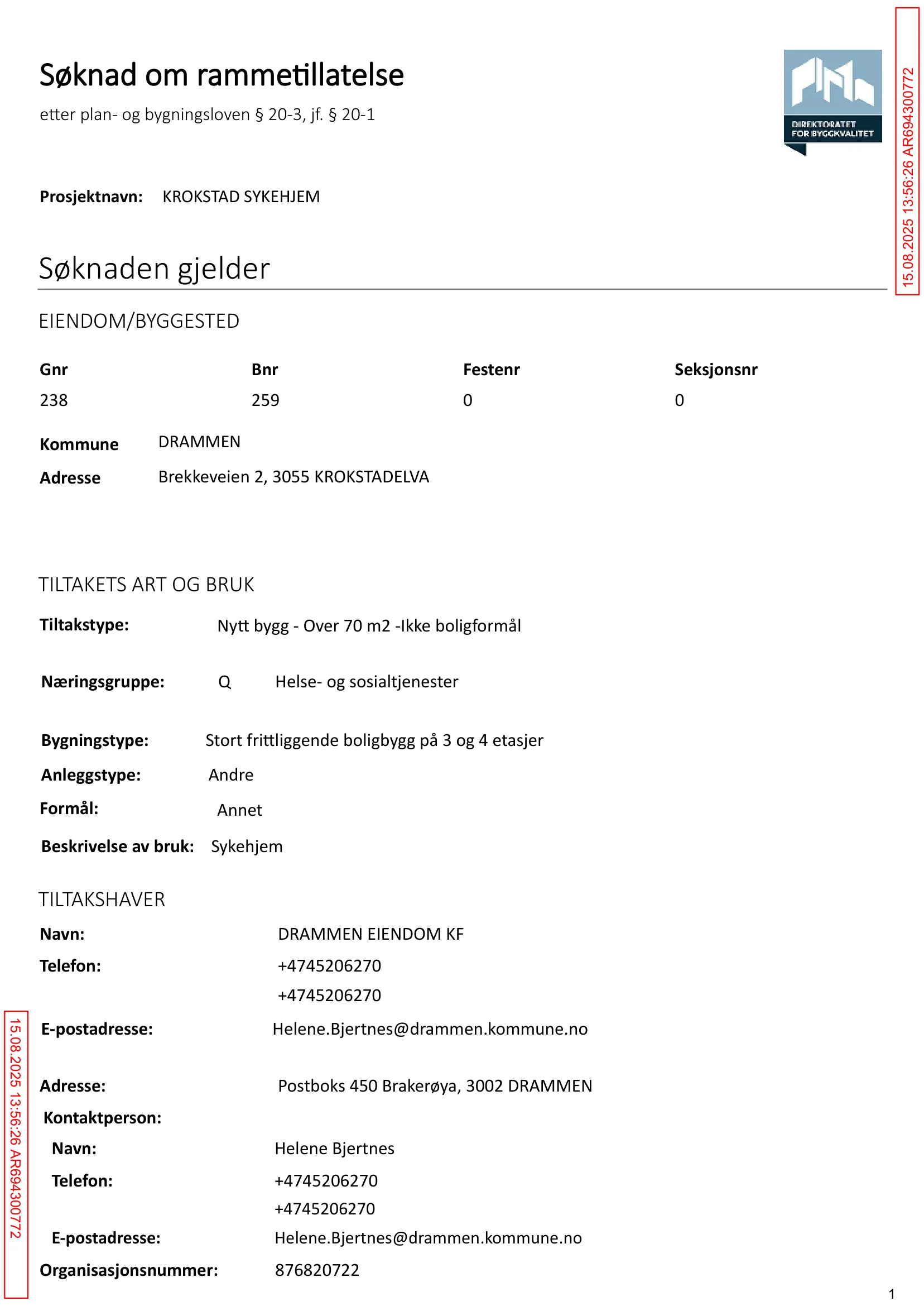 Søknad om rammetillatelse