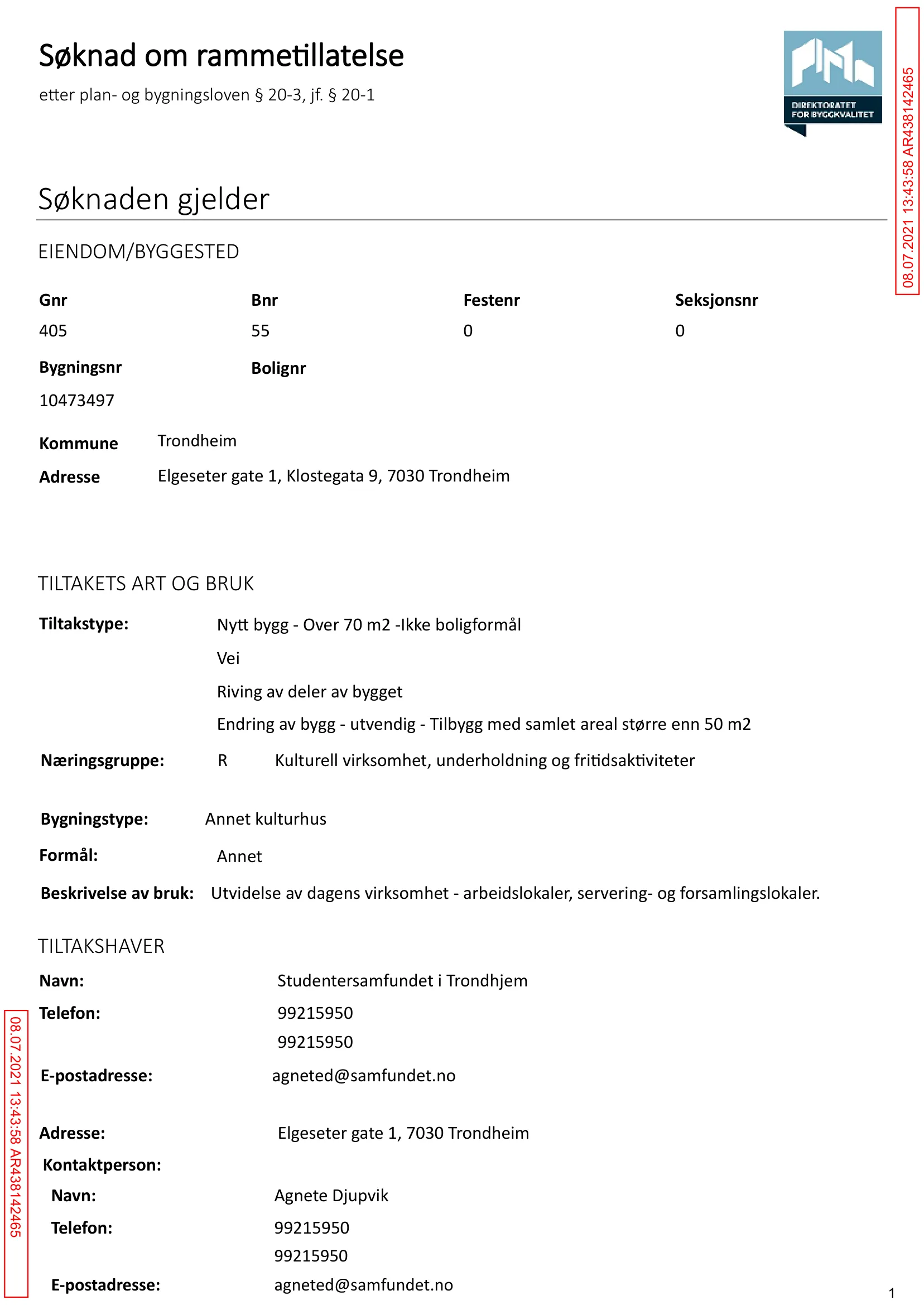 Søknad om rammetillatelse