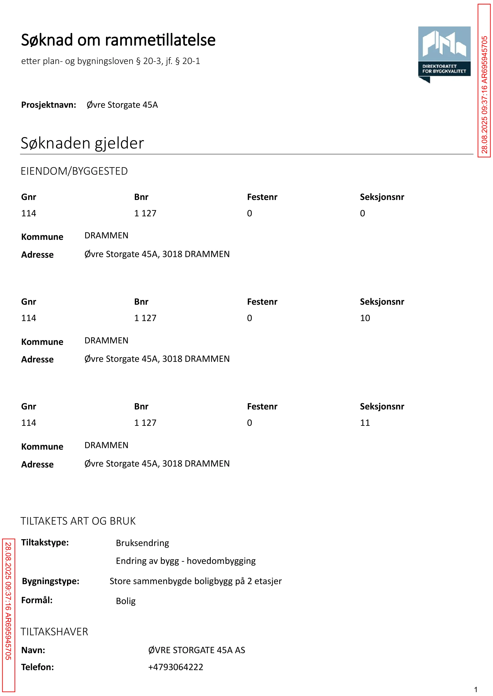 Søknad om rammetillatelse