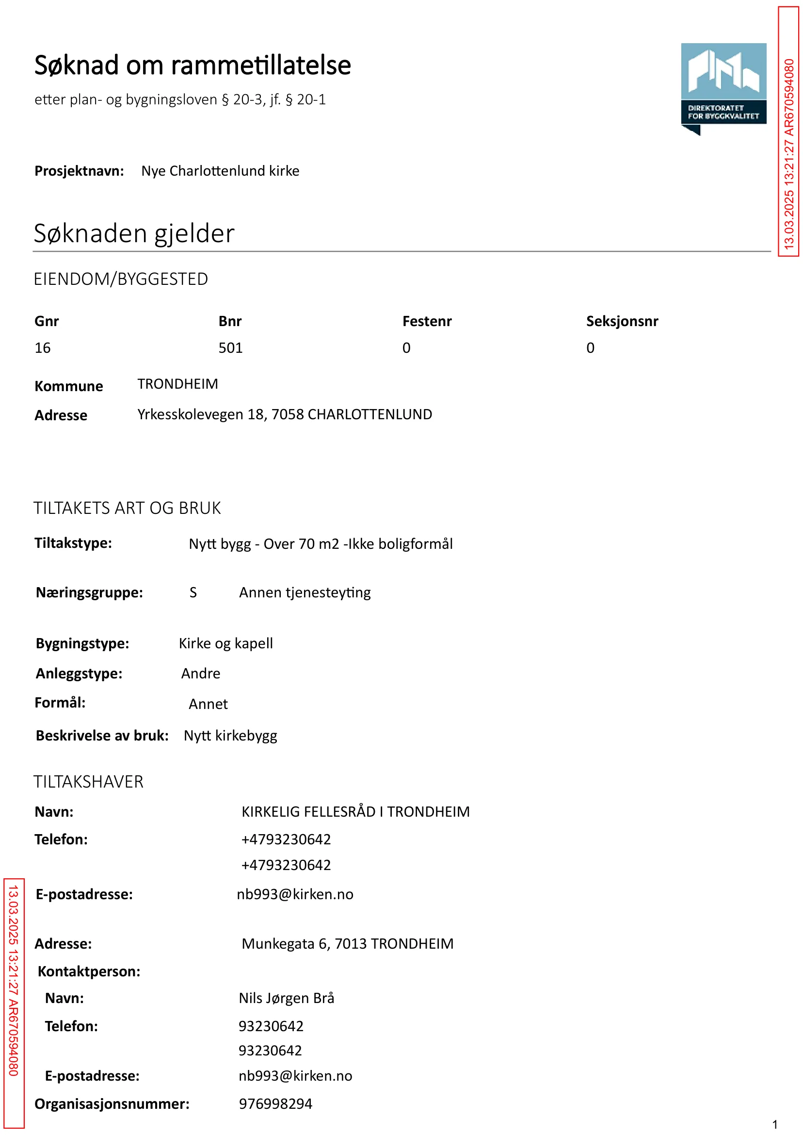 Søknad om rammetillatelse