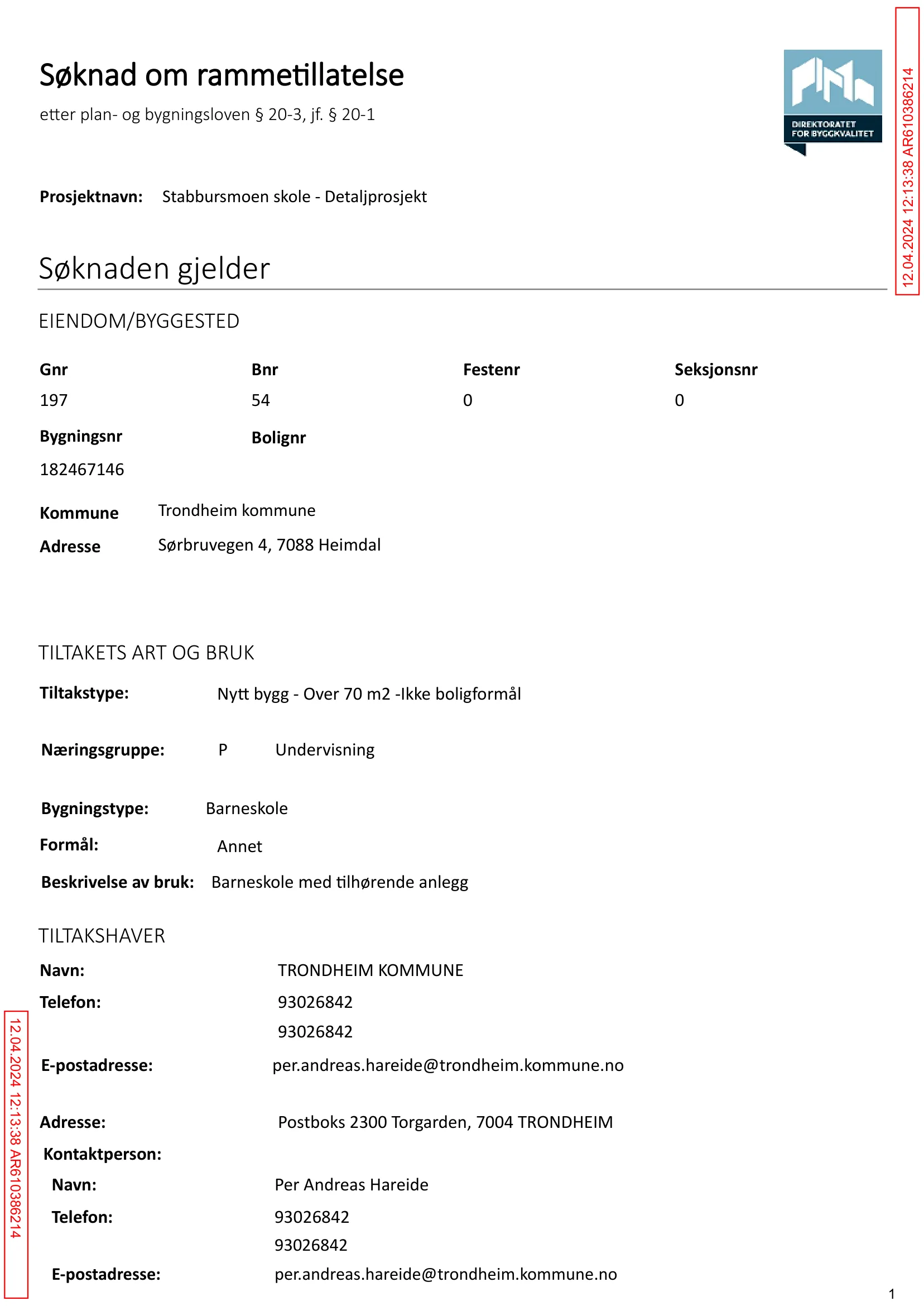 Søknad om rammetillatelse