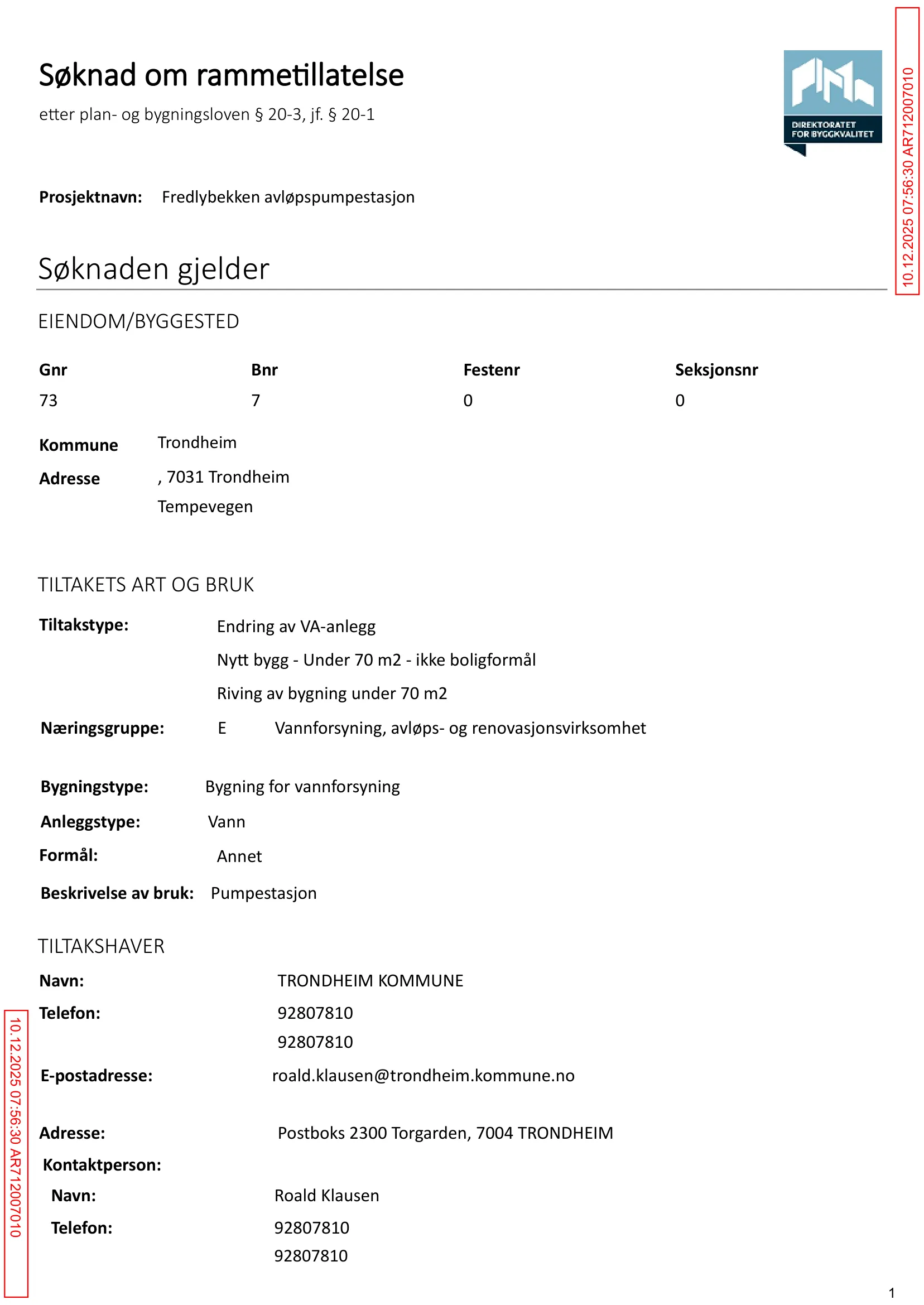 Søknad om rammetillatelse