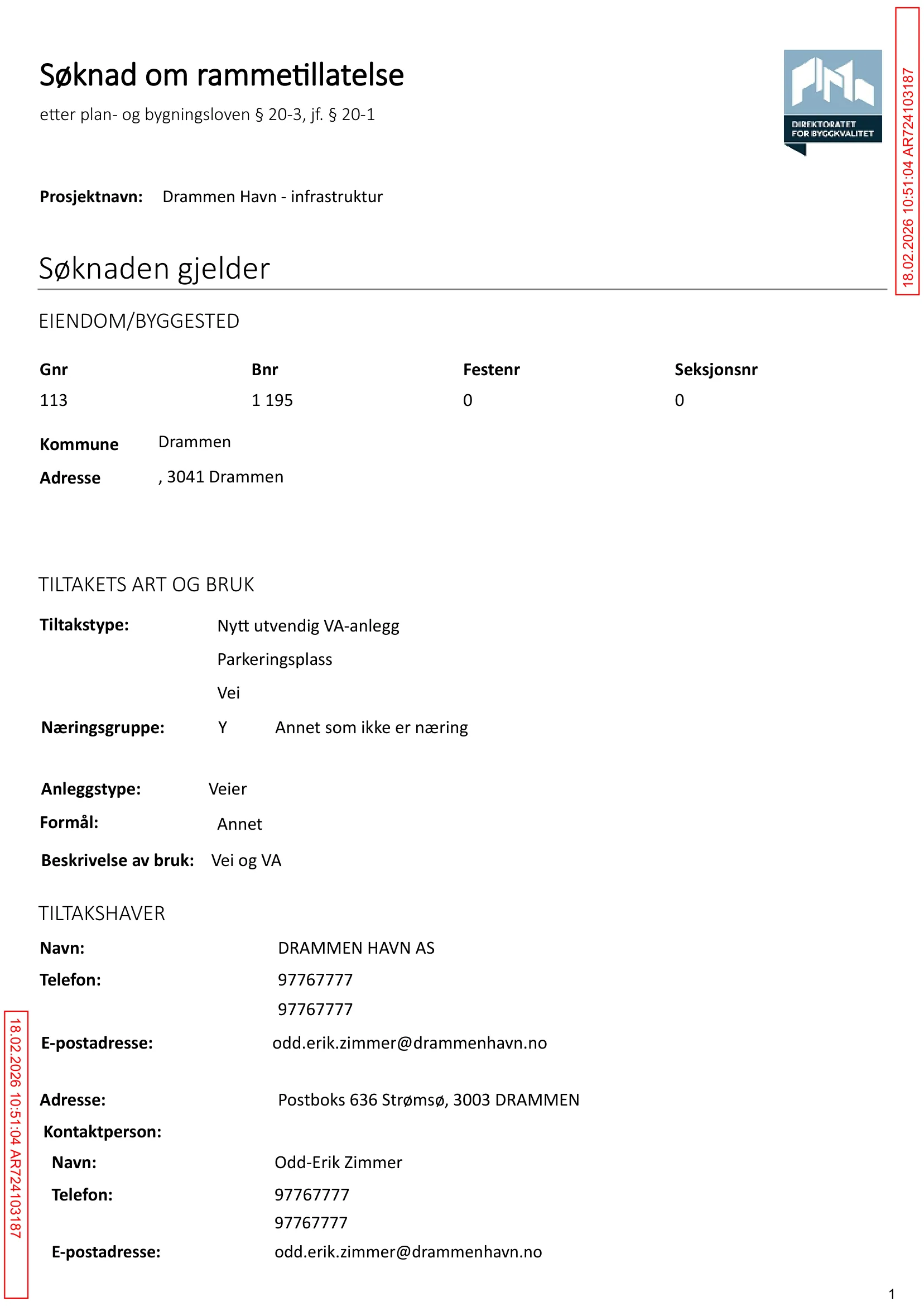 Søknad om rammetillatelse