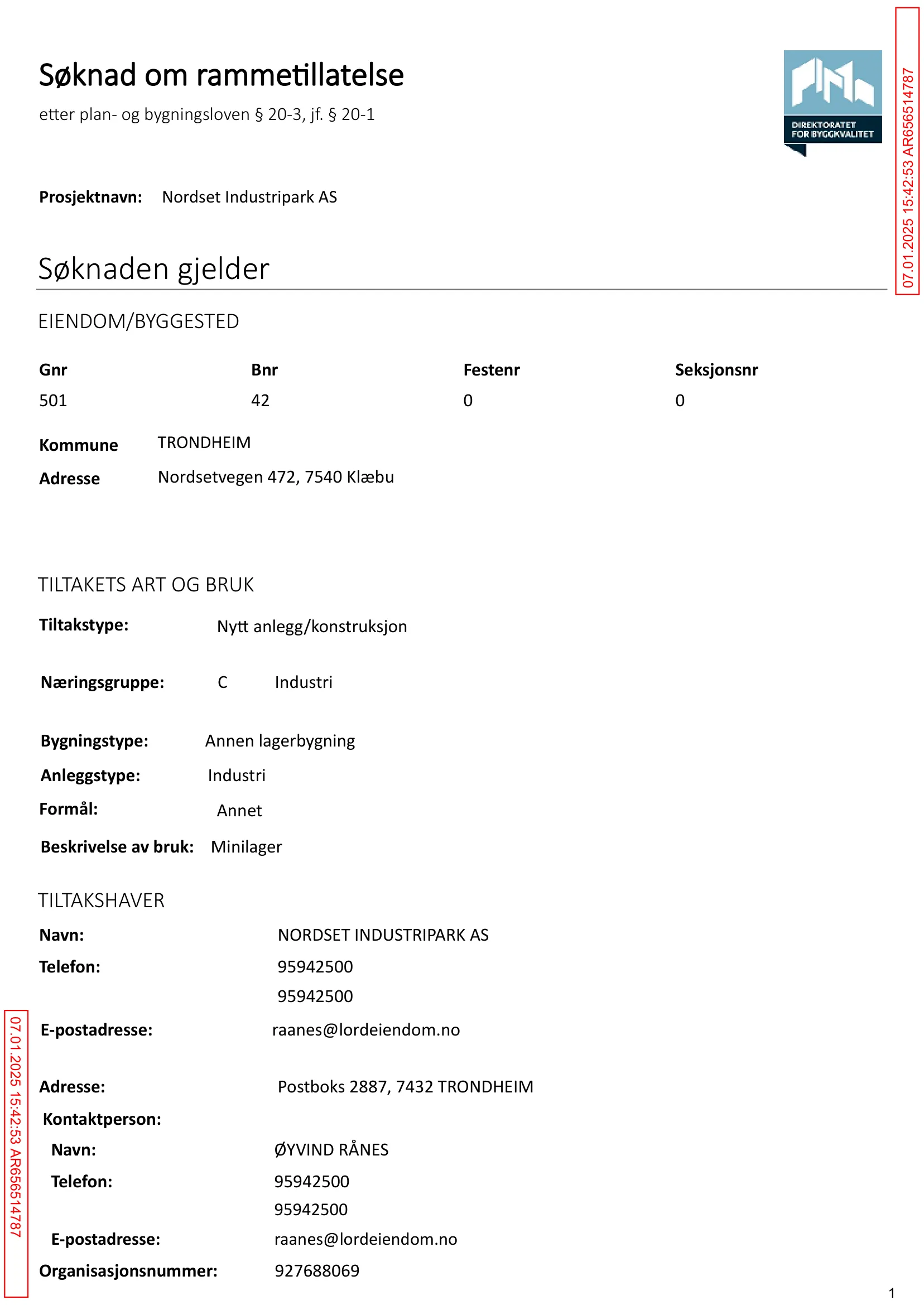 Søknad om rammetillatelse