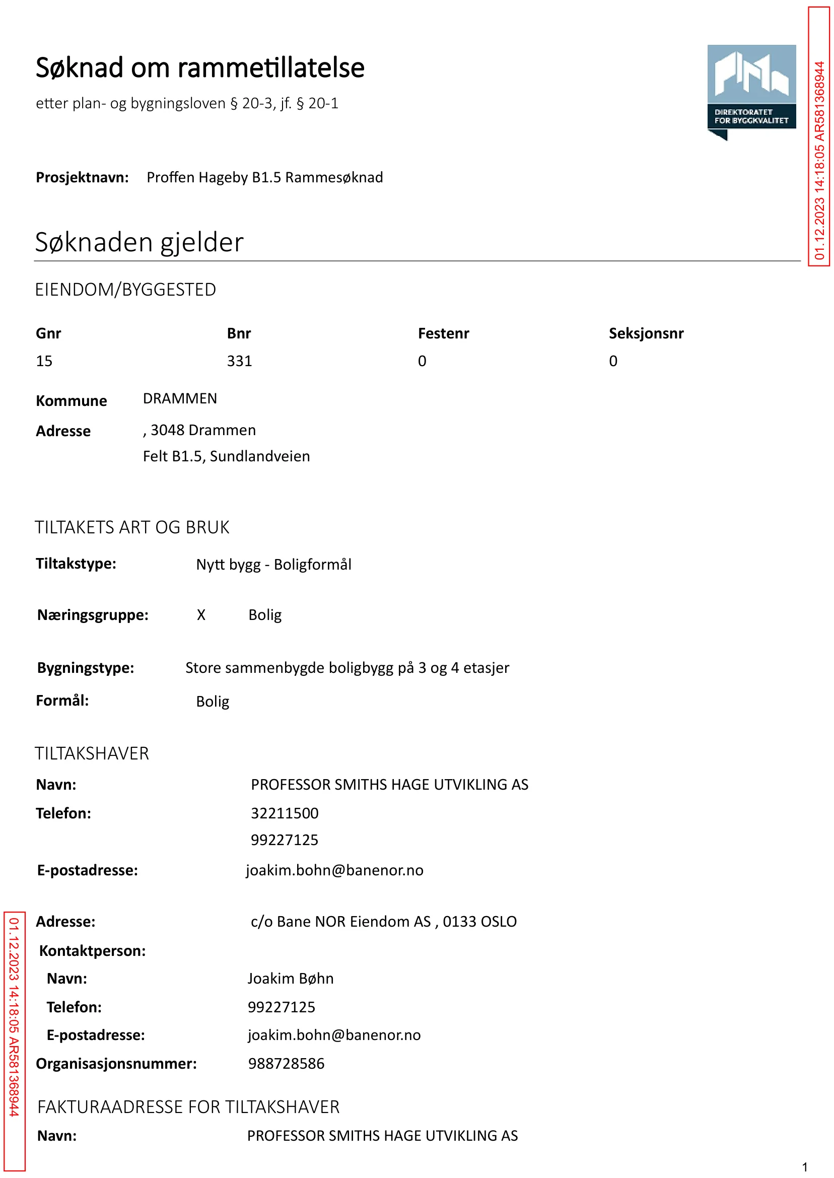 Søknad om rammetillatelse