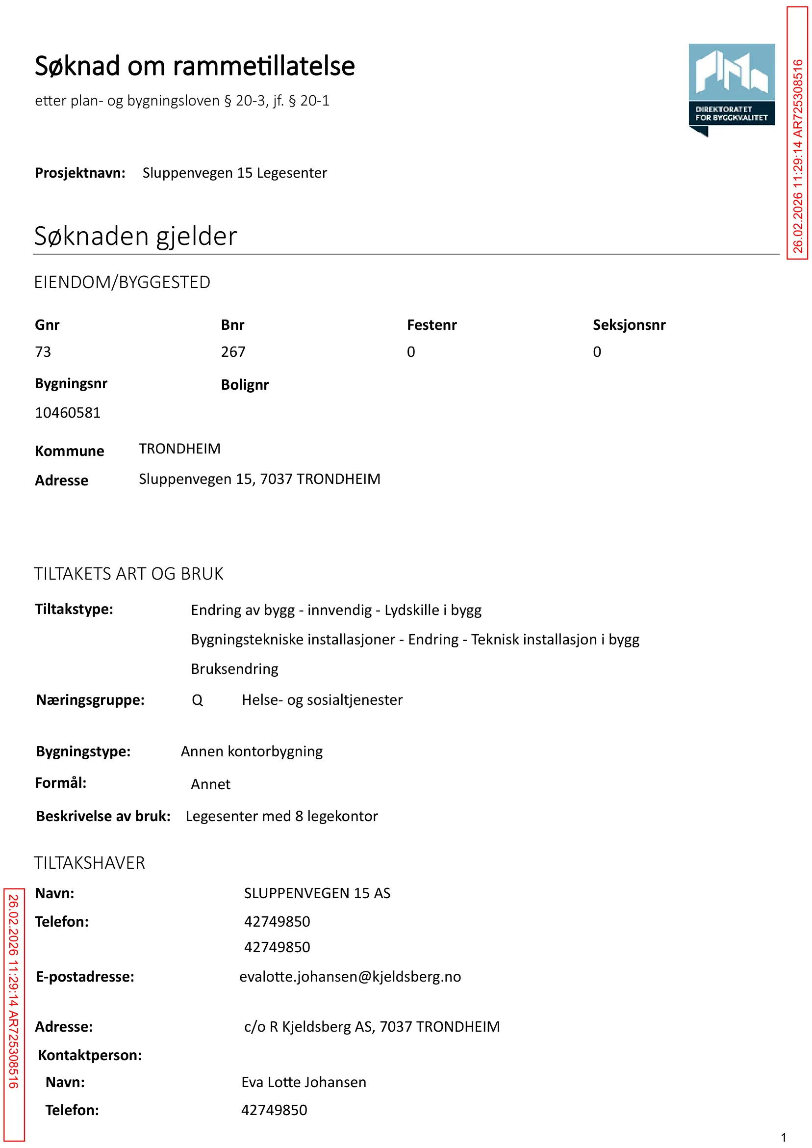 Søknad om rammetillatelse