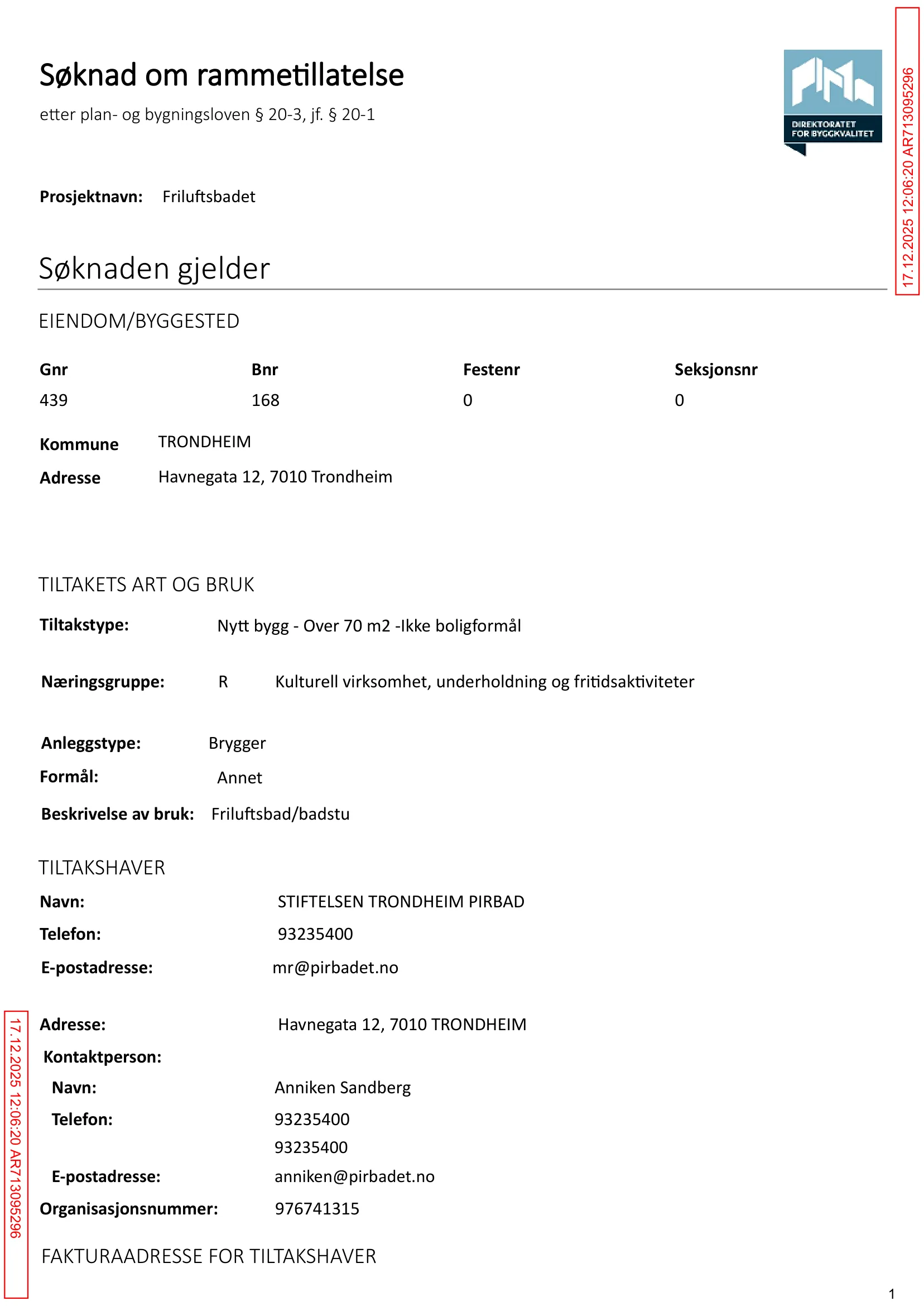 Søknad om rammetillatelse