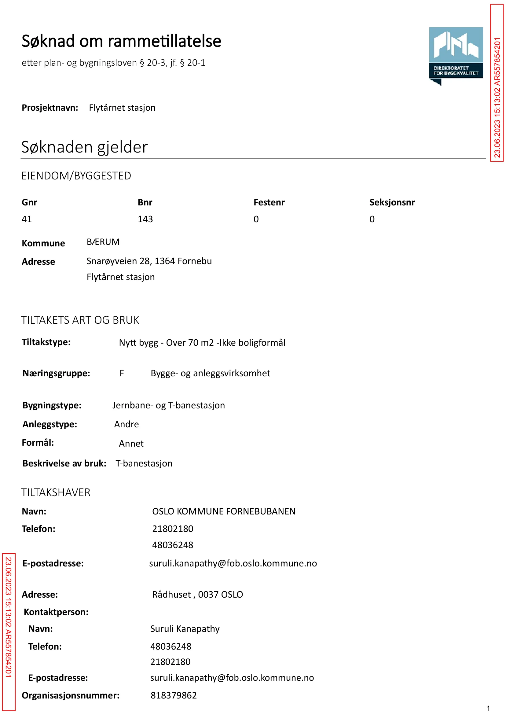 Søknad om rammetillatelse