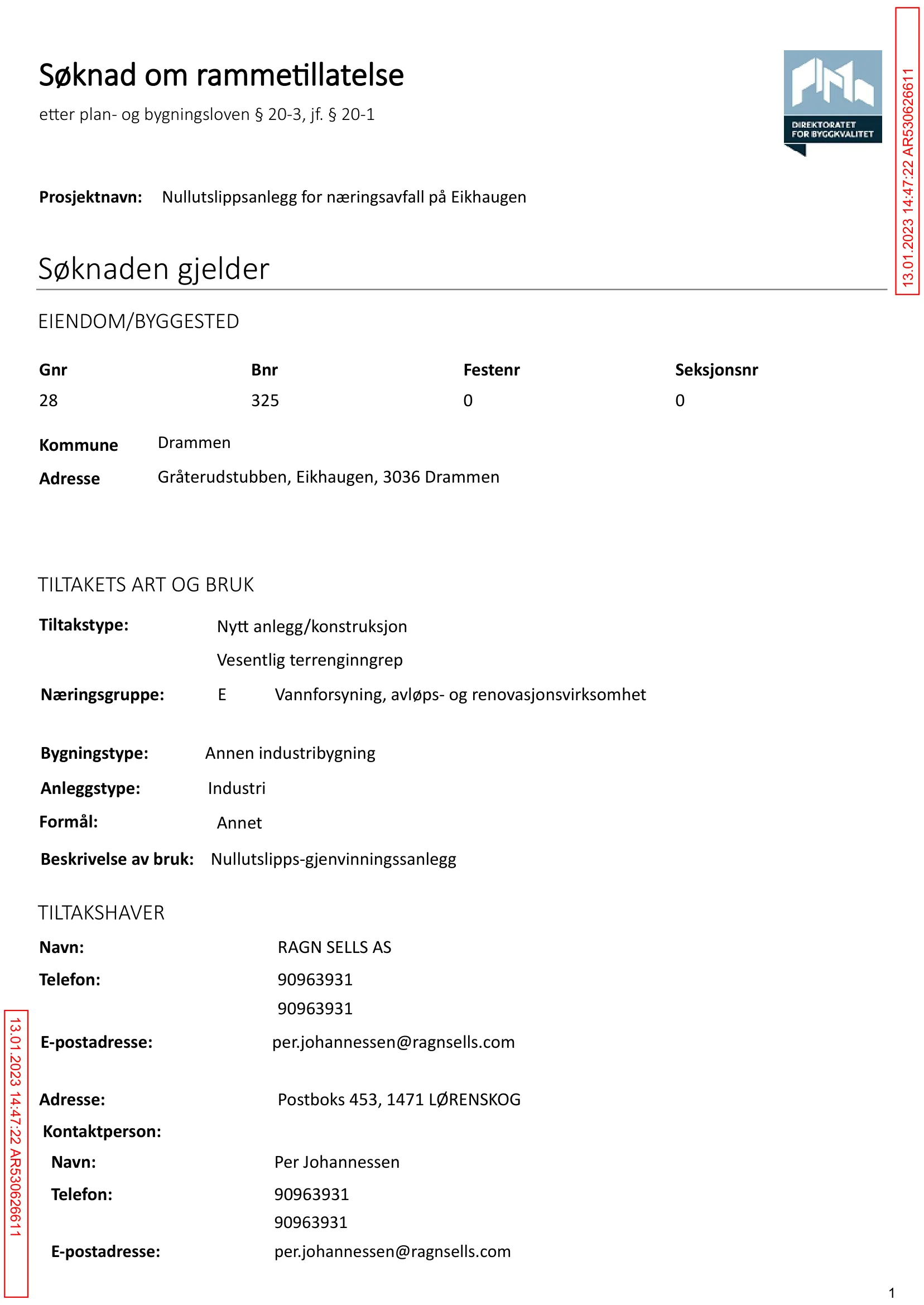 Søknad om rammetillatelse