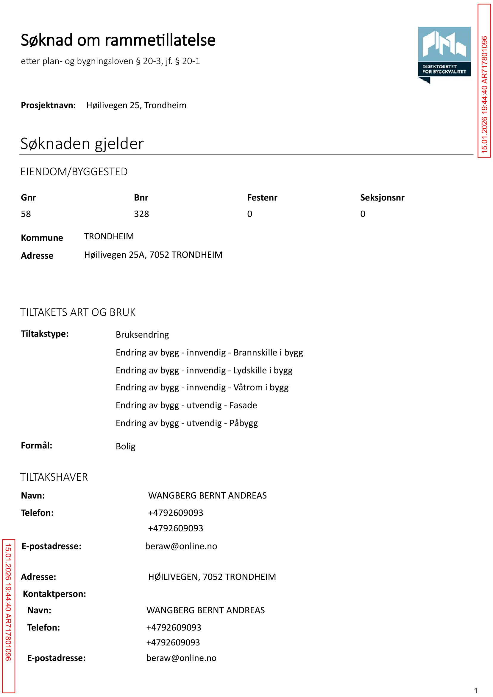 Søknad om rammetillatelse
