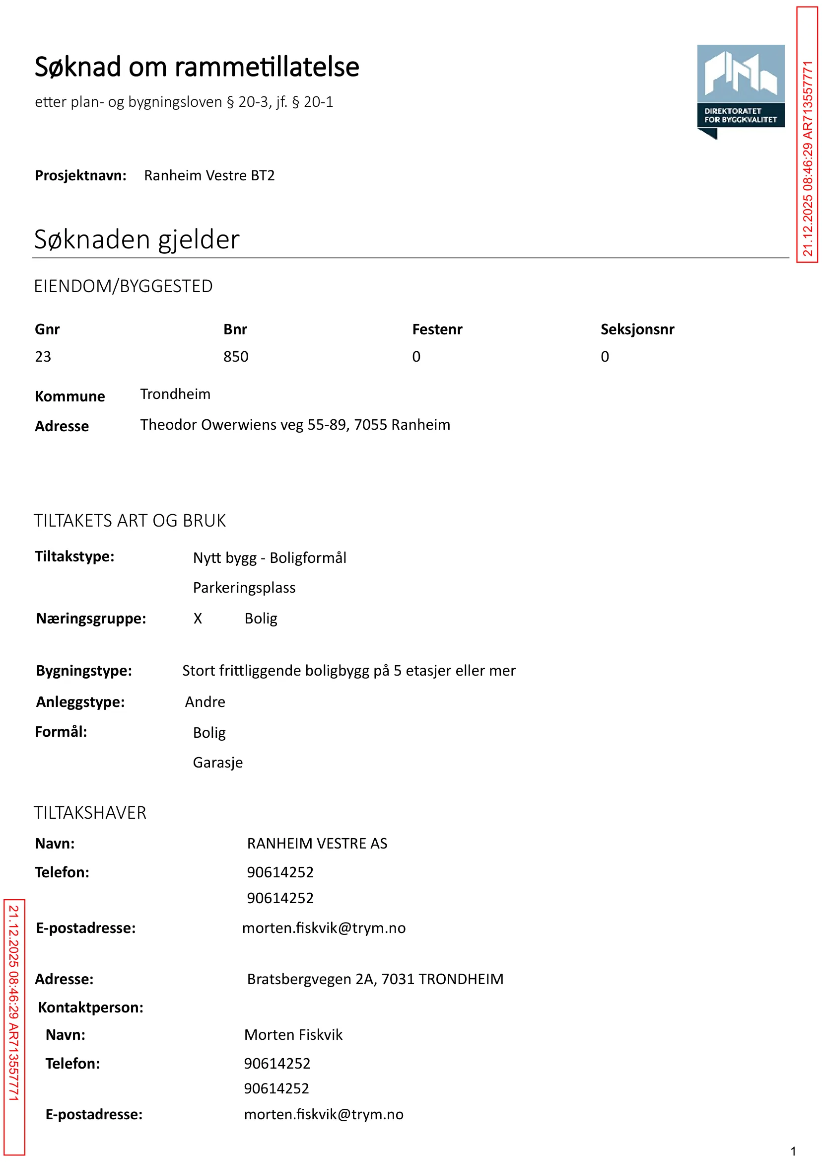 Søknad om rammetillatelse