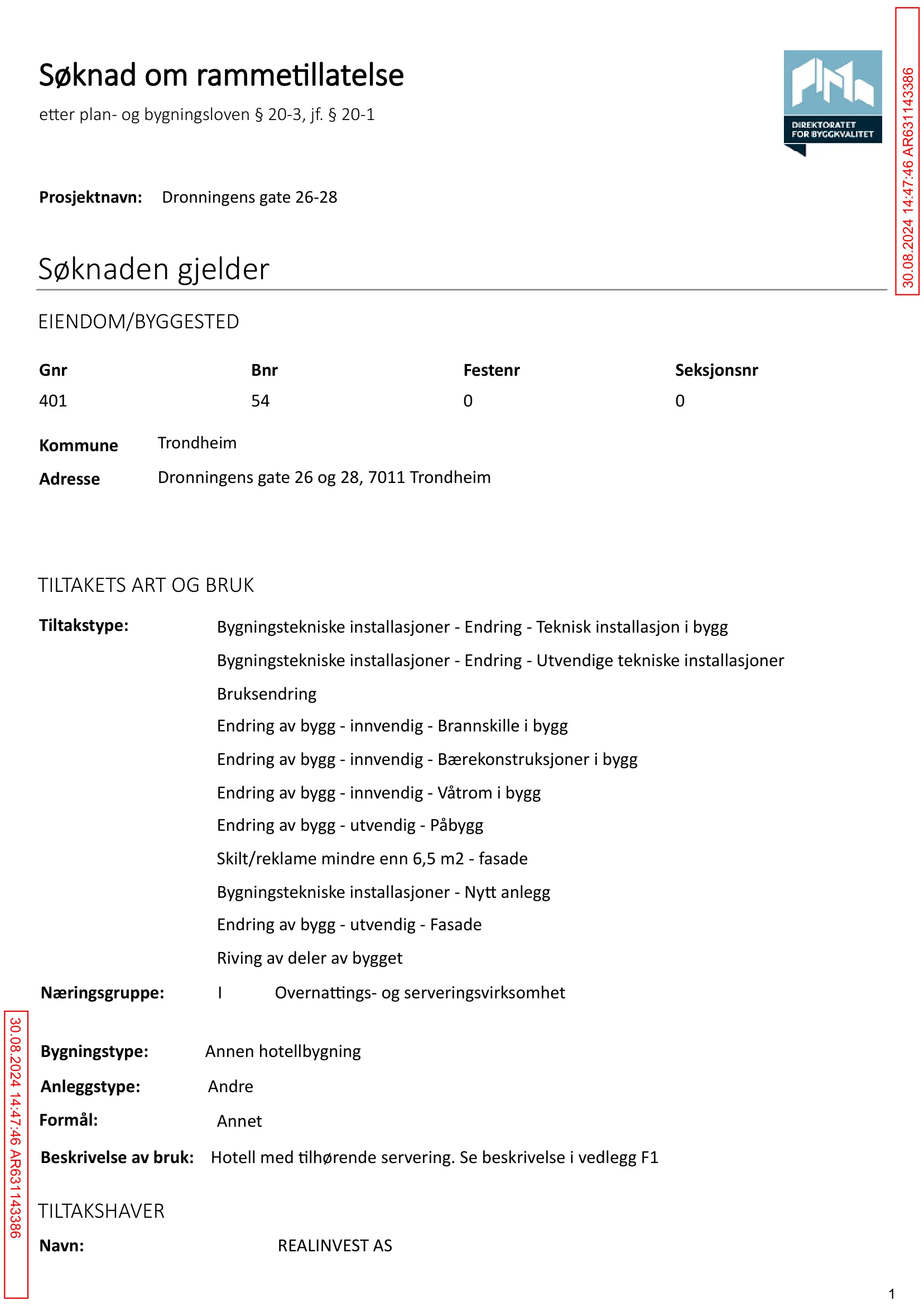 Søknad om rammetillatelse
