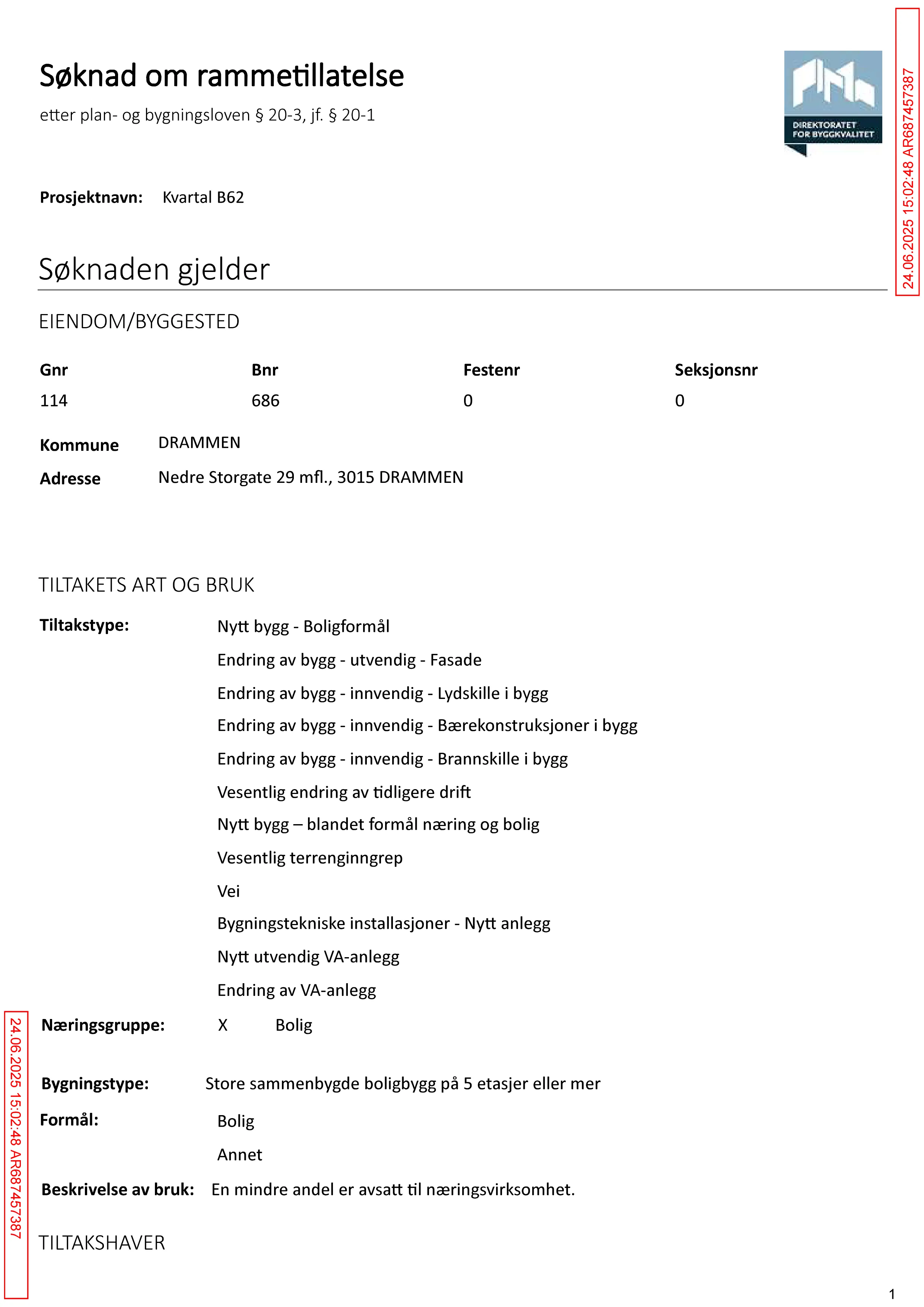 Søknad om rammetillatelse