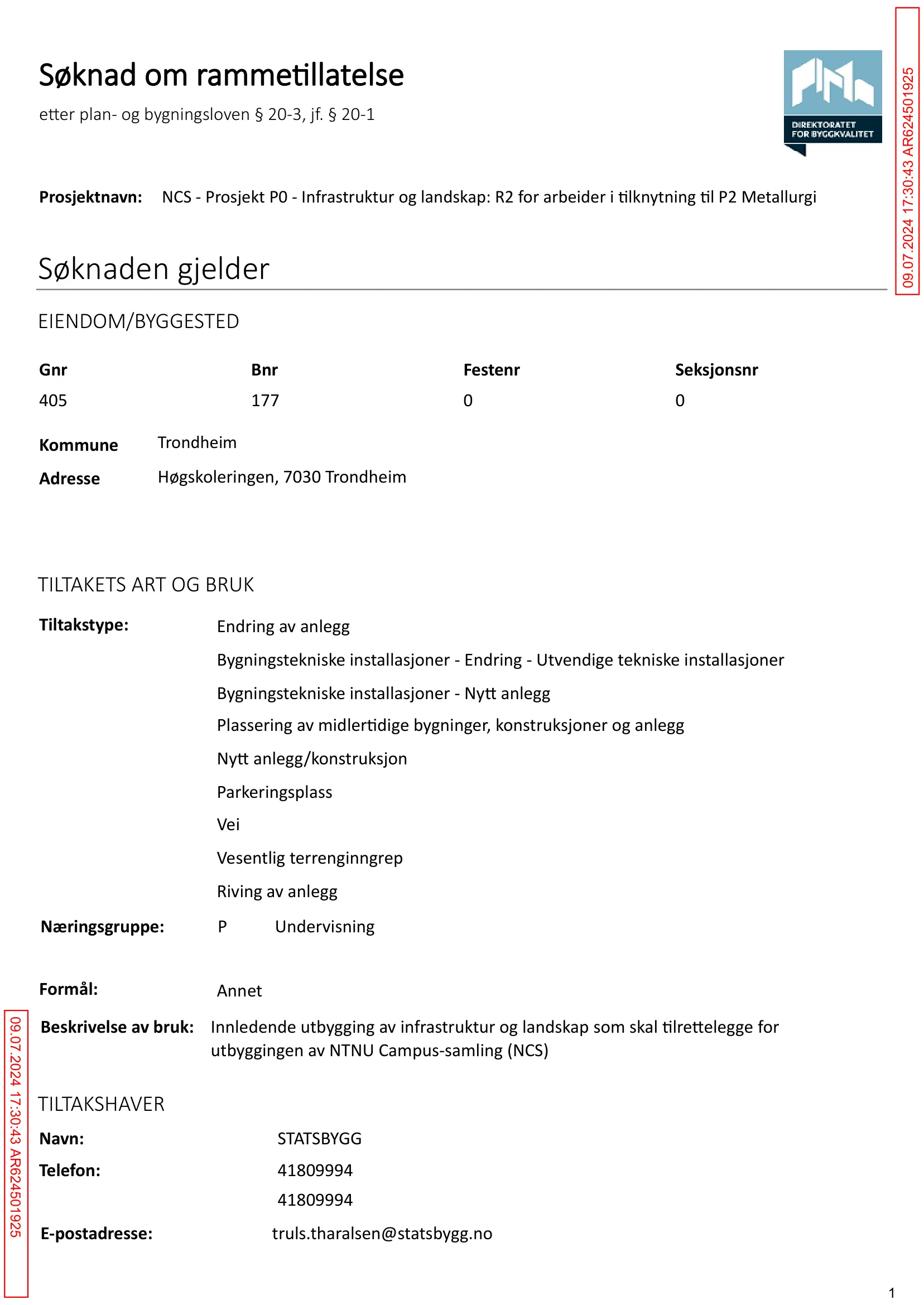 Søknad om rammetillatelse