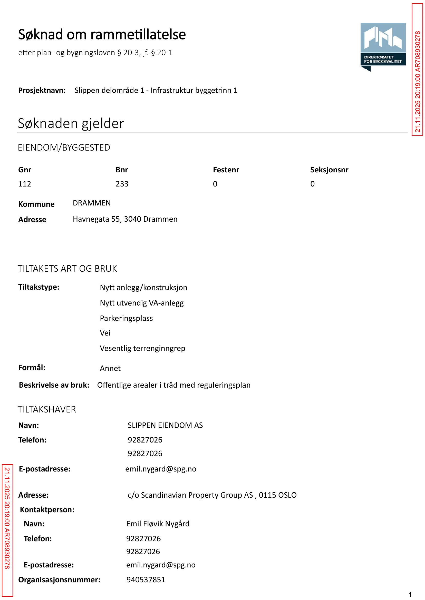 Søknad om rammetillatelse