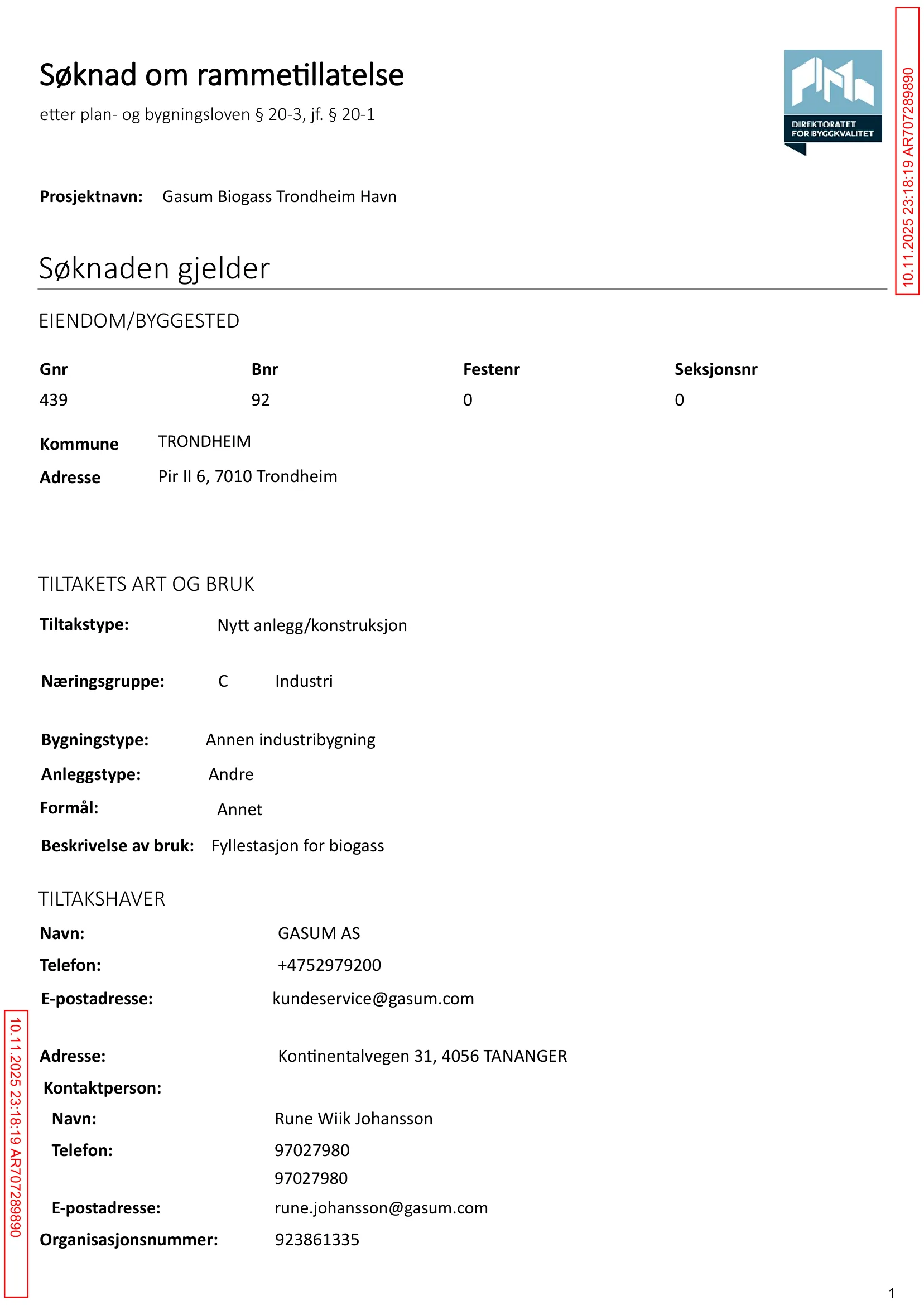 Søknad om rammetillatelse