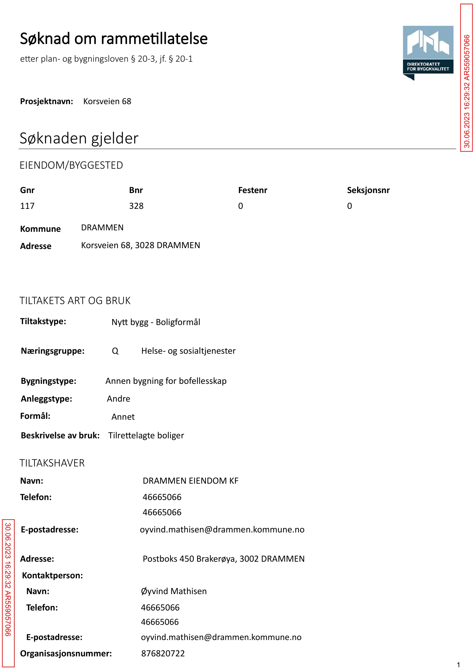 Søknad om rammetillatelse