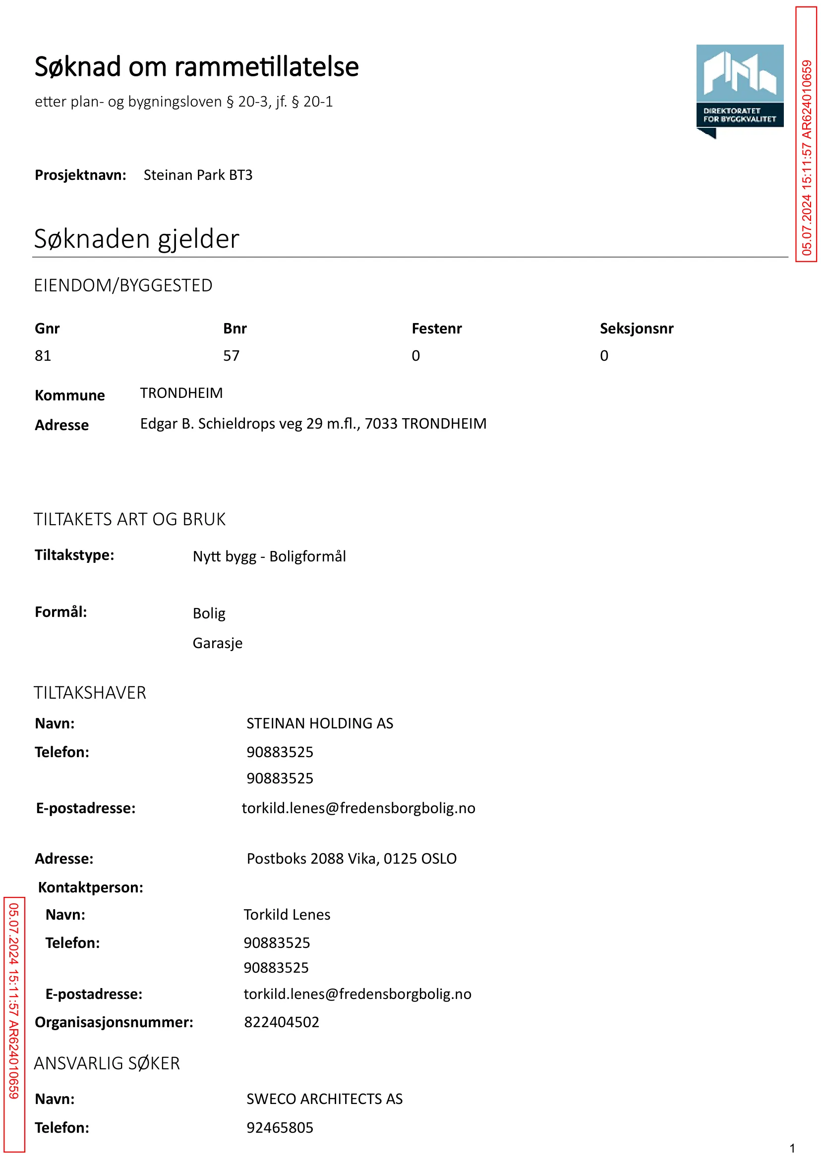 Søknad om rammetillatelse