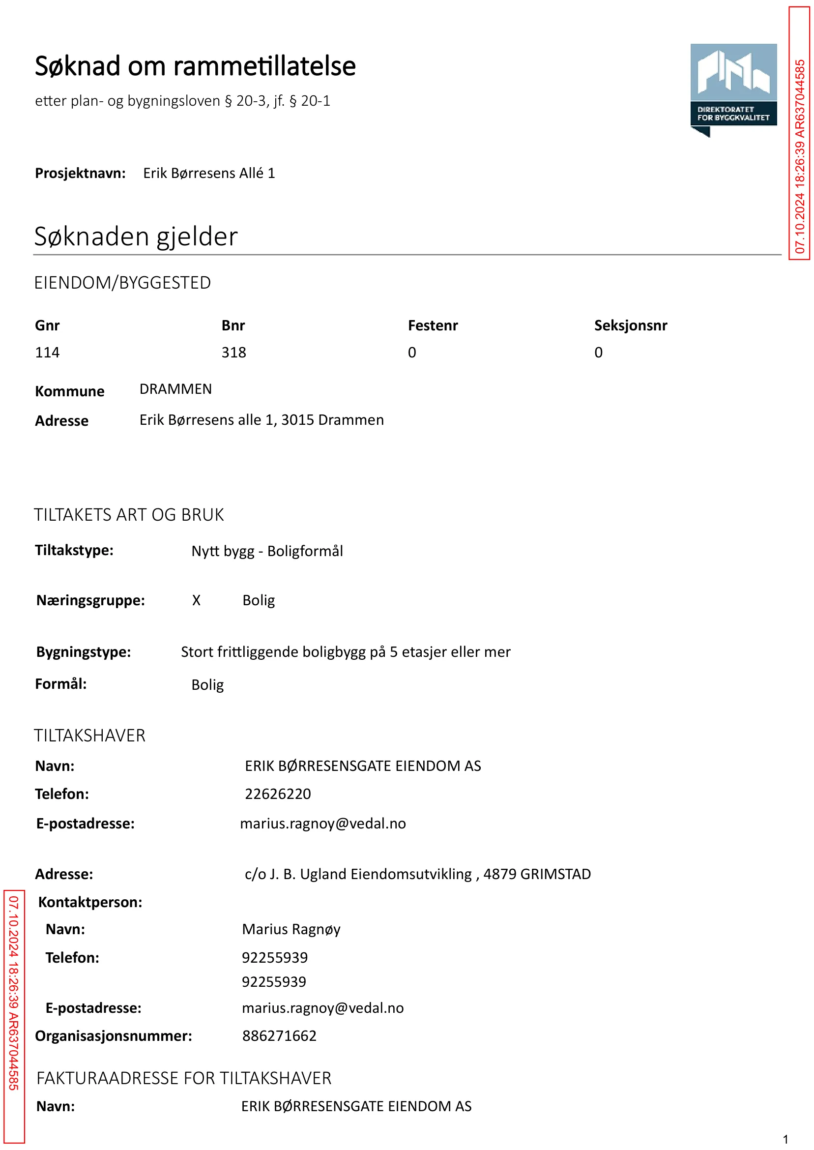 Søknad om rammetillatelse