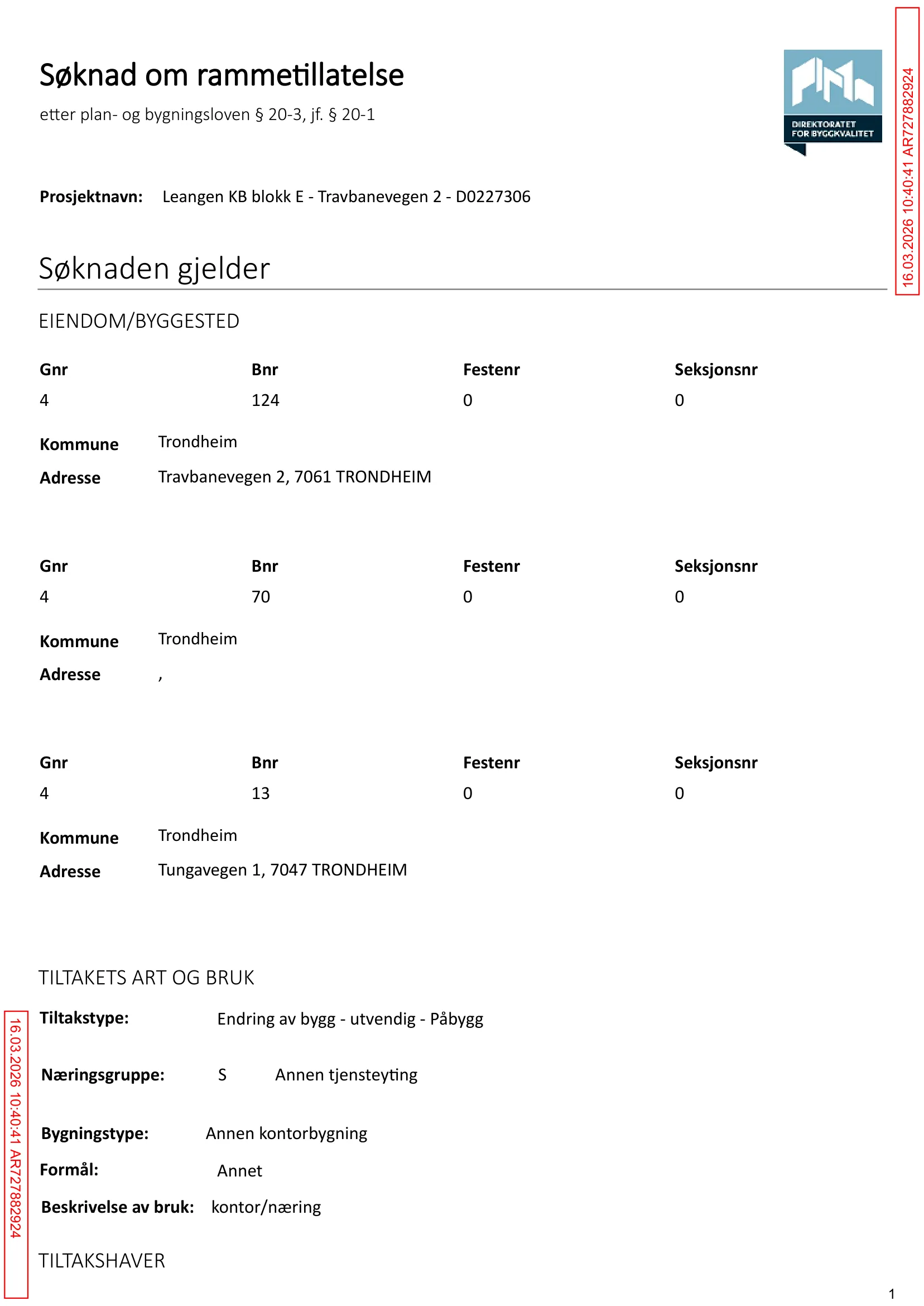Søknad om rammetillatelse