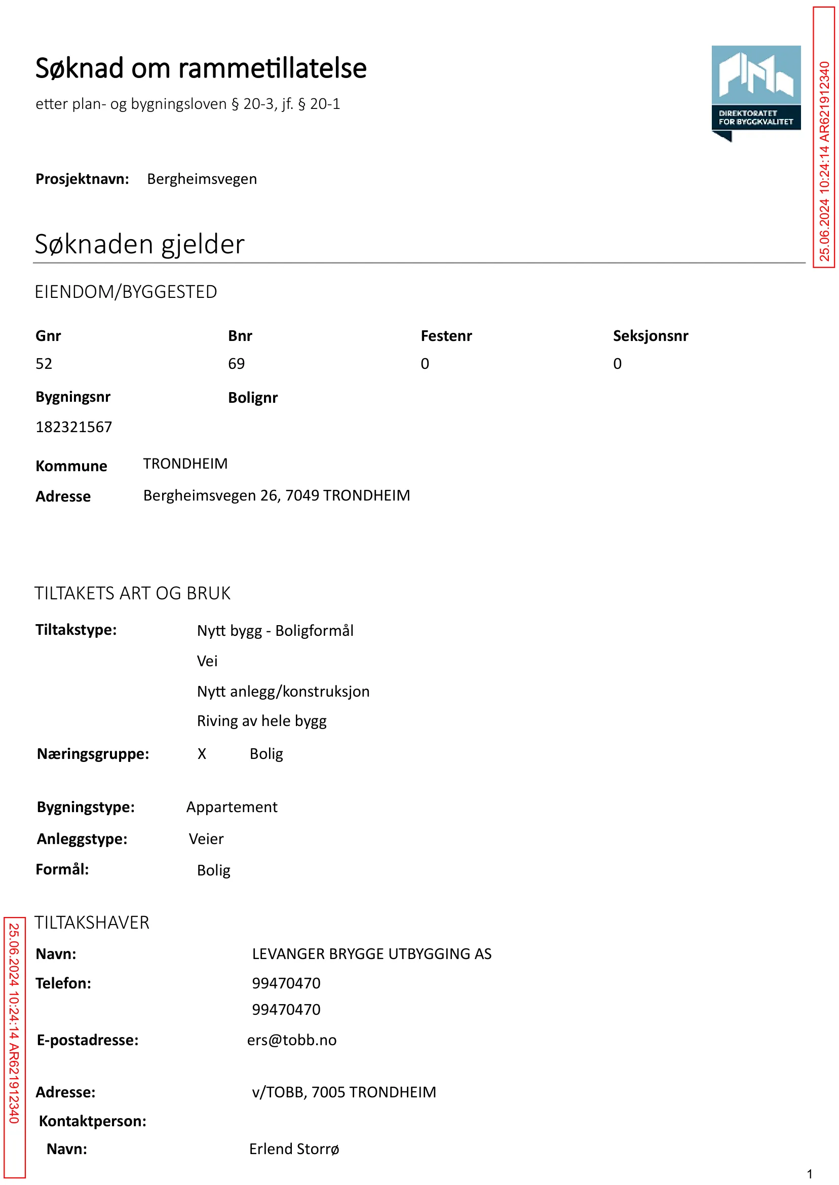 Søknad om rammetillatelse