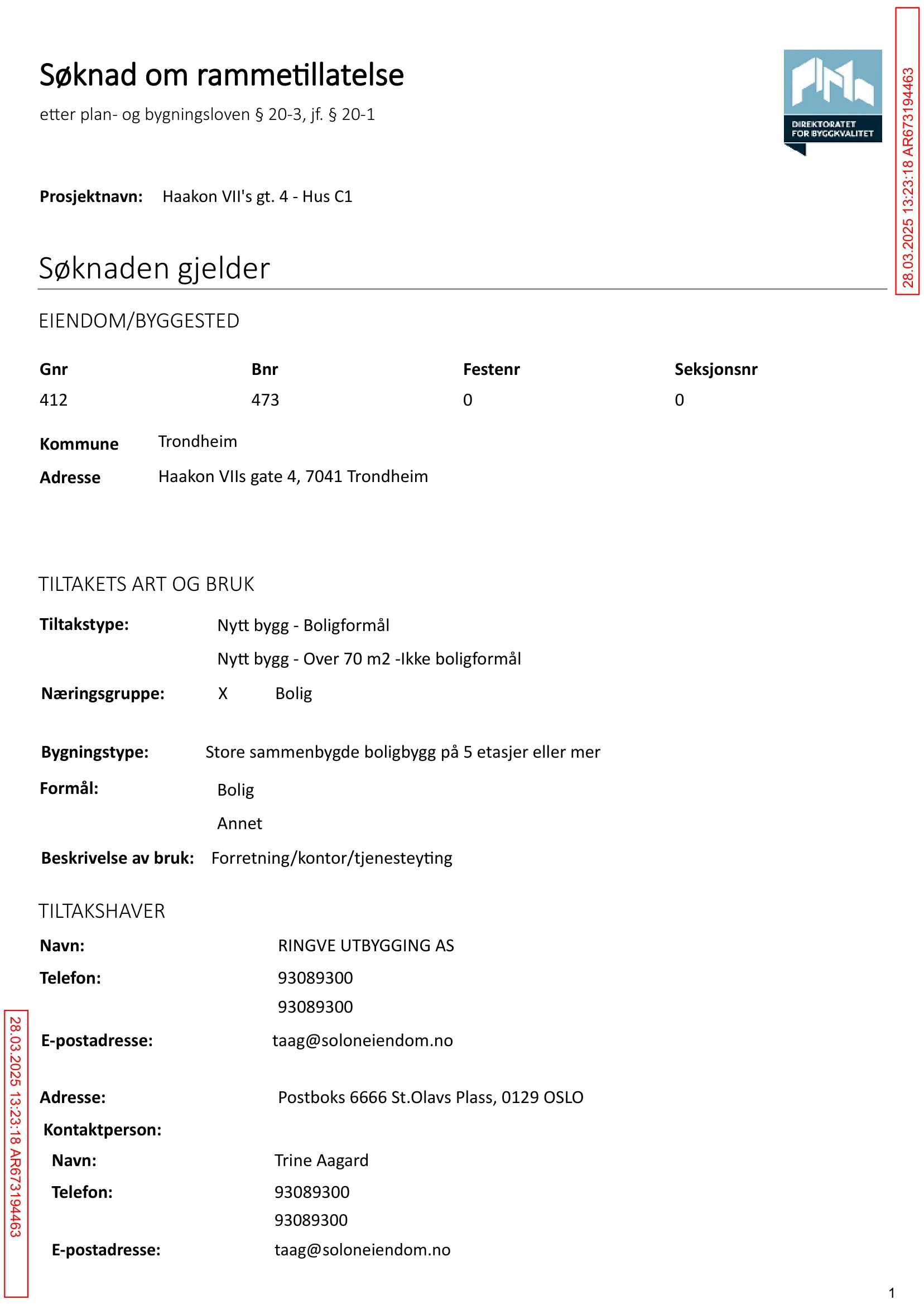 Søknad om rammetillatelse