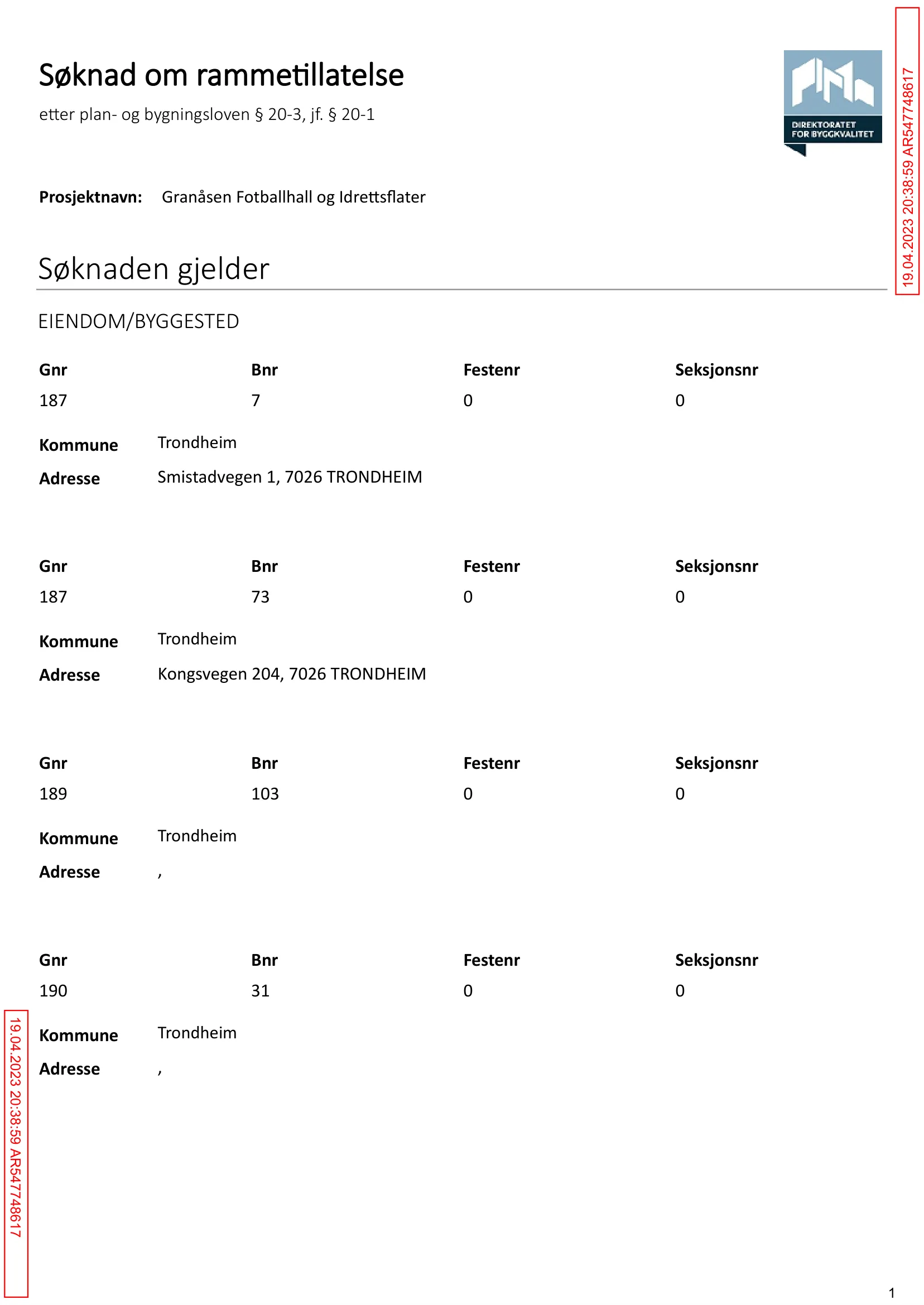 Søknad om rammetillatelse