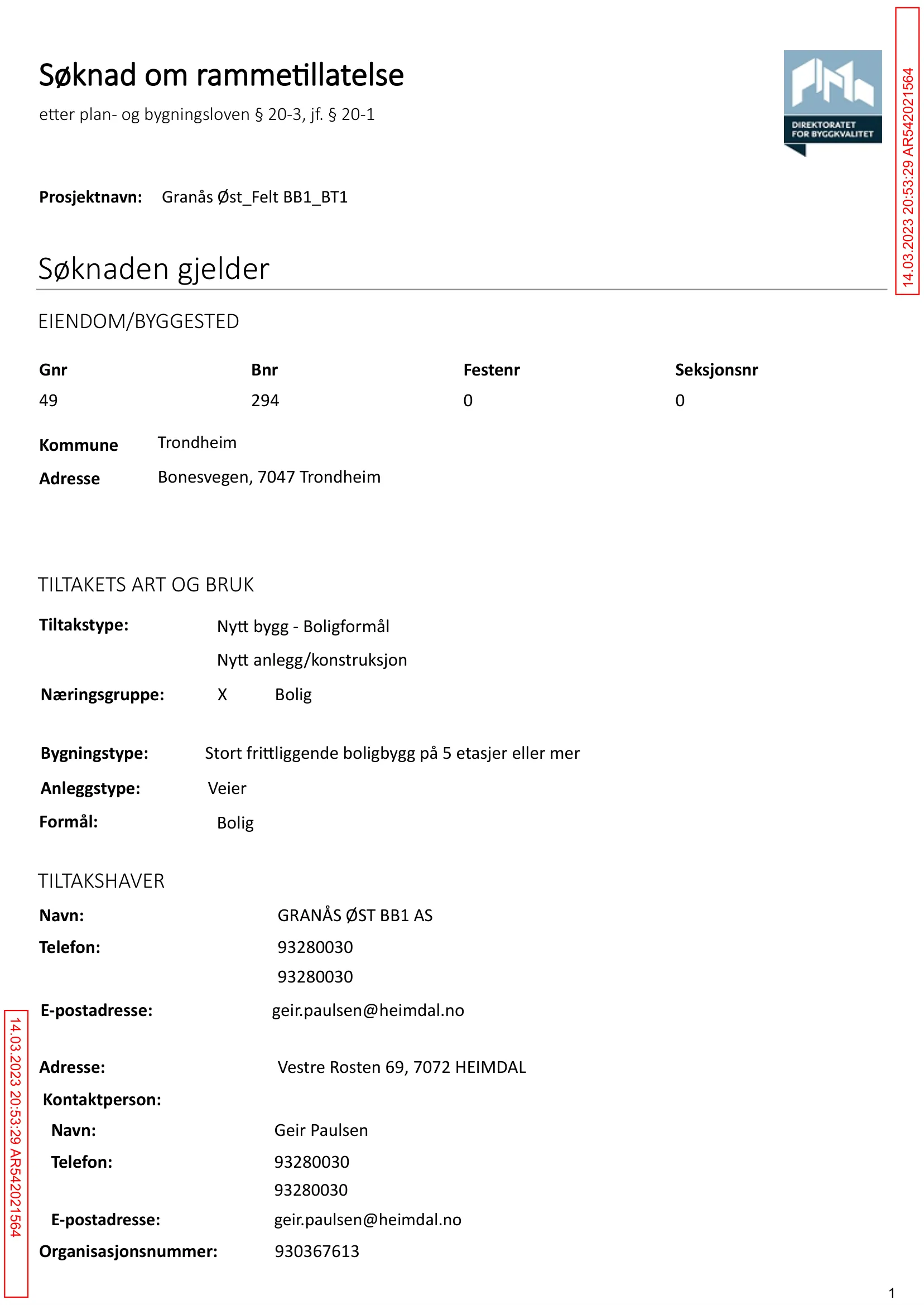 Søknad om rammetillatelse
