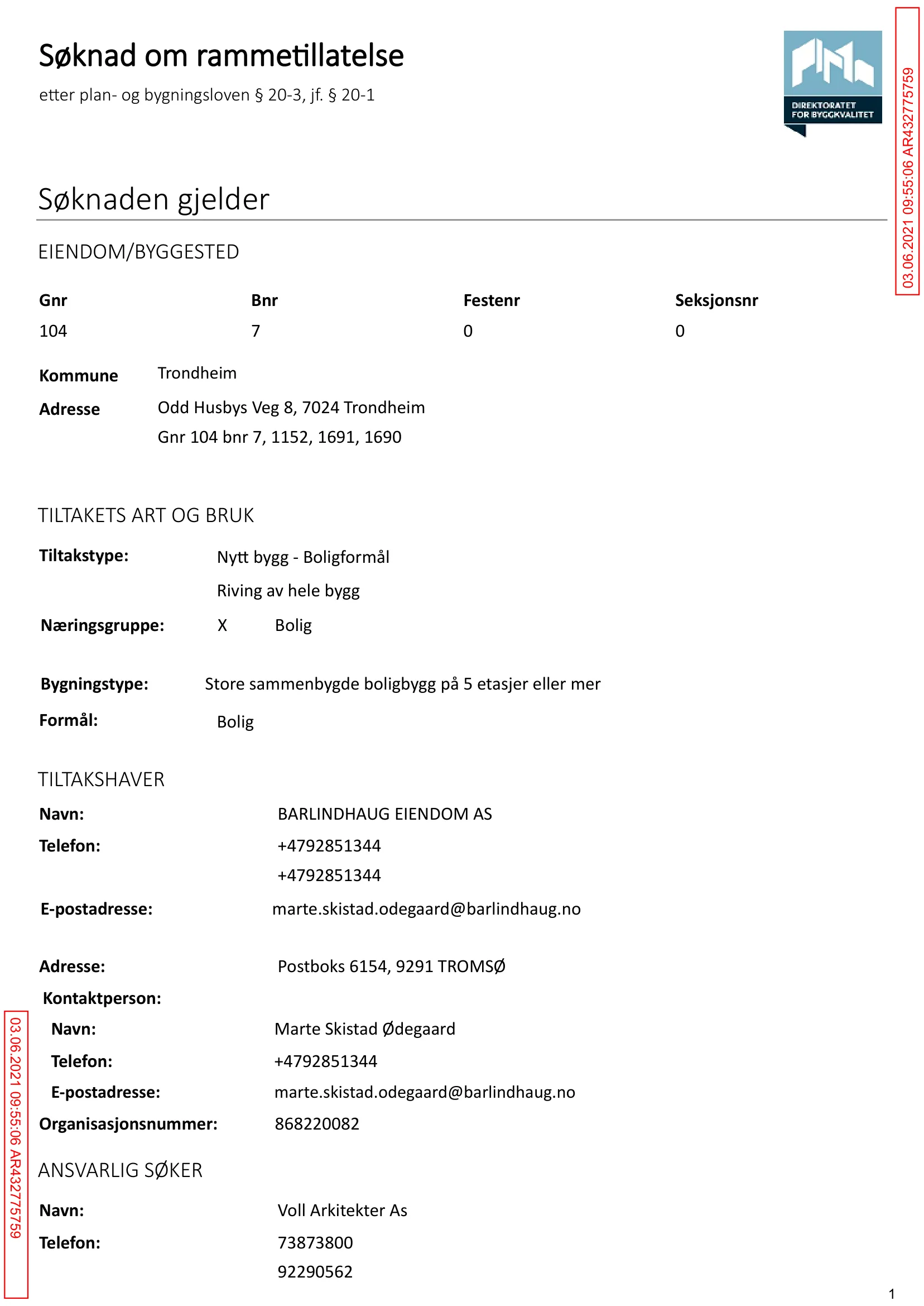 Søknad om rammetillatelse