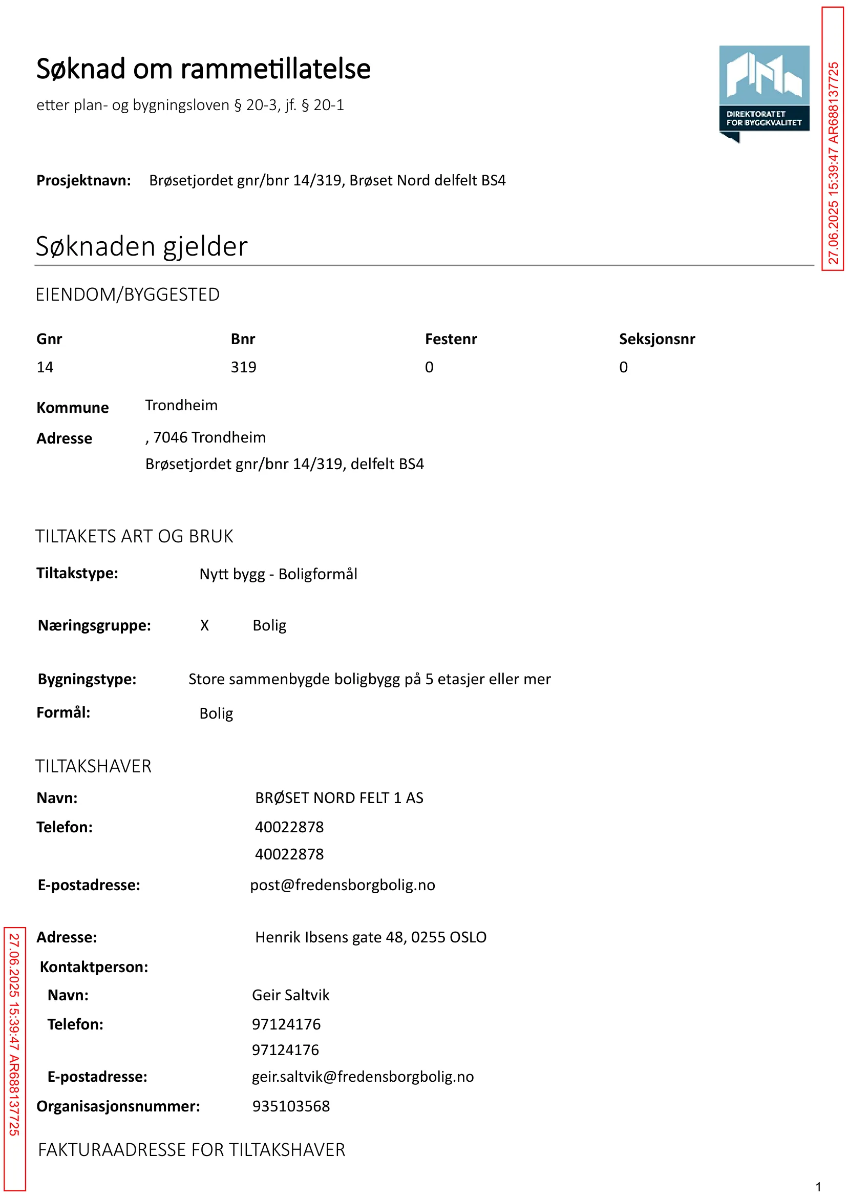 Søknad om rammetillatelse
