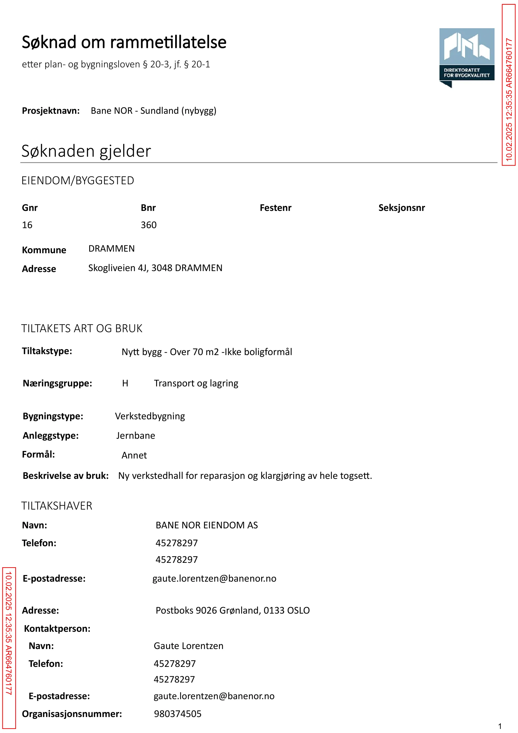 Søknad om rammetillatelse
