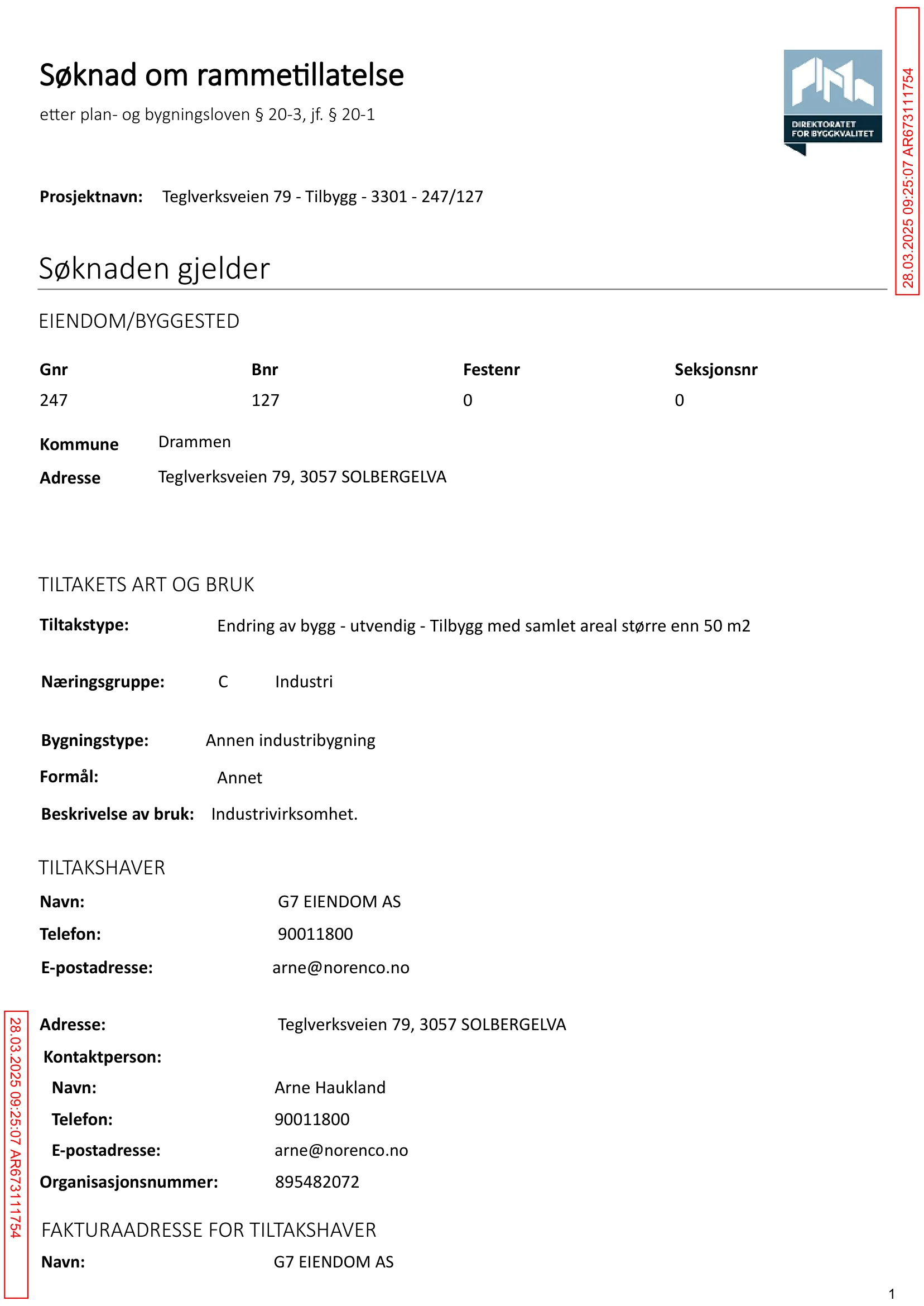 Søknad om rammetillatelse