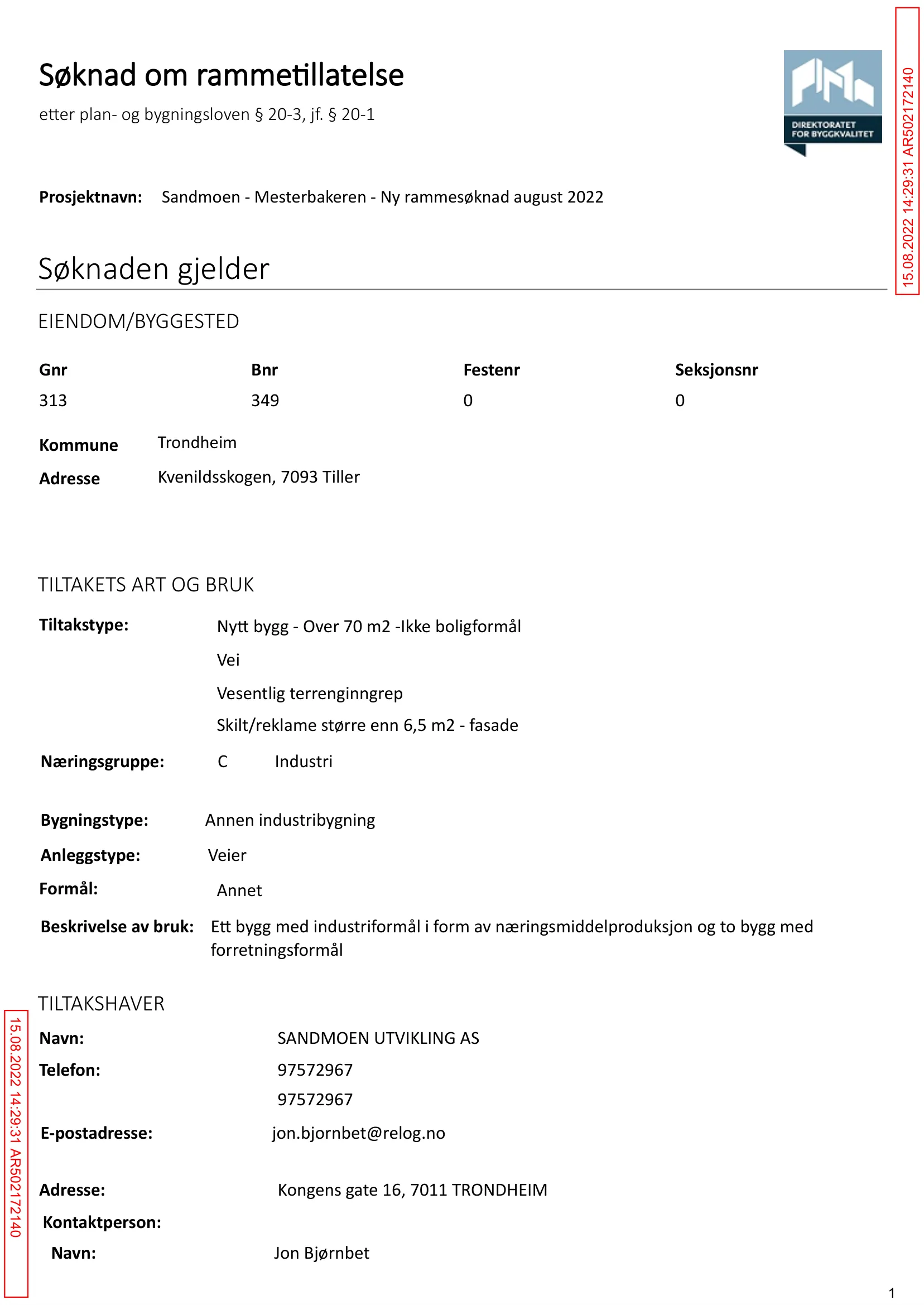Søknad om rammetillatelse