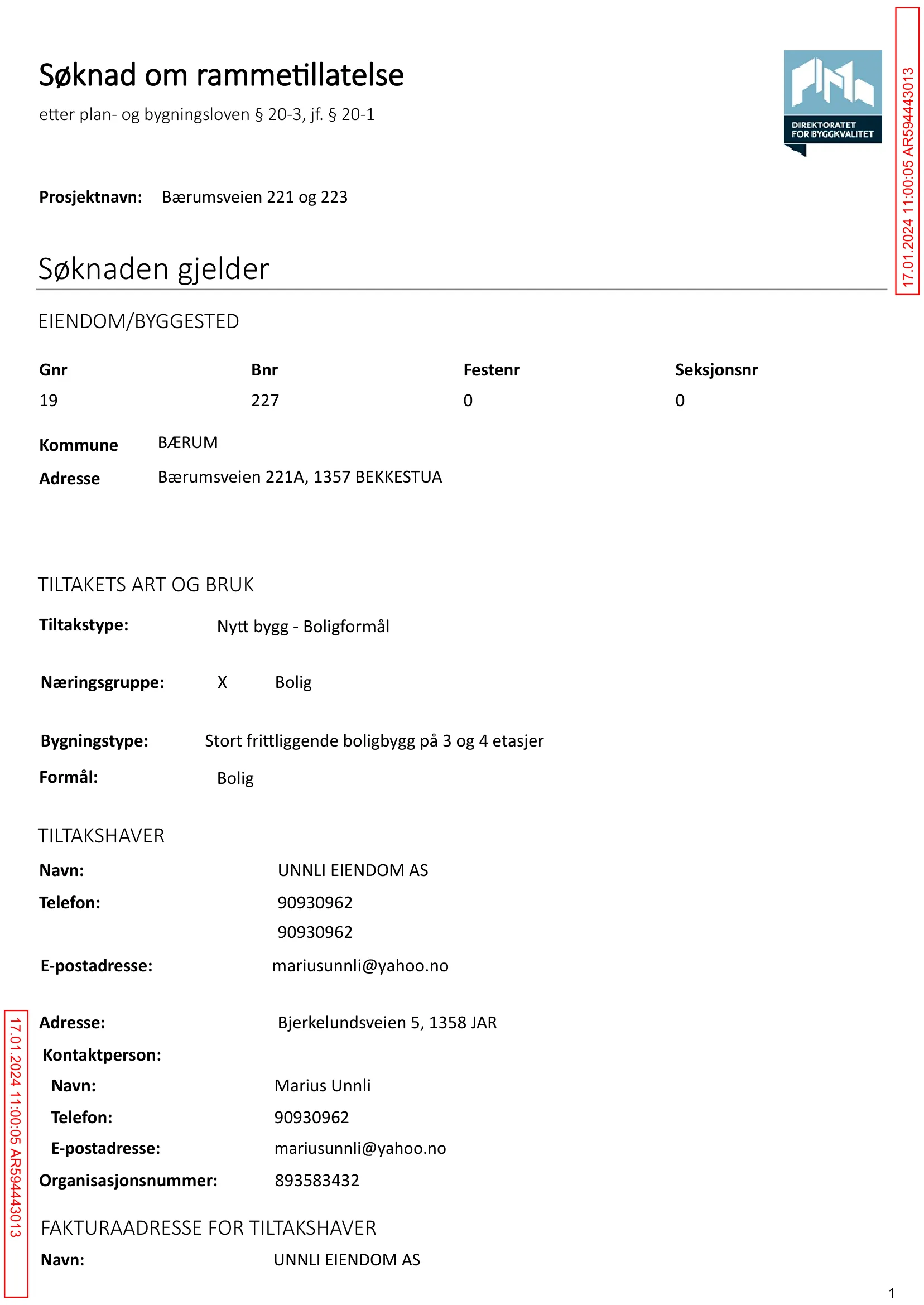 Søknad om rammetillatelse
