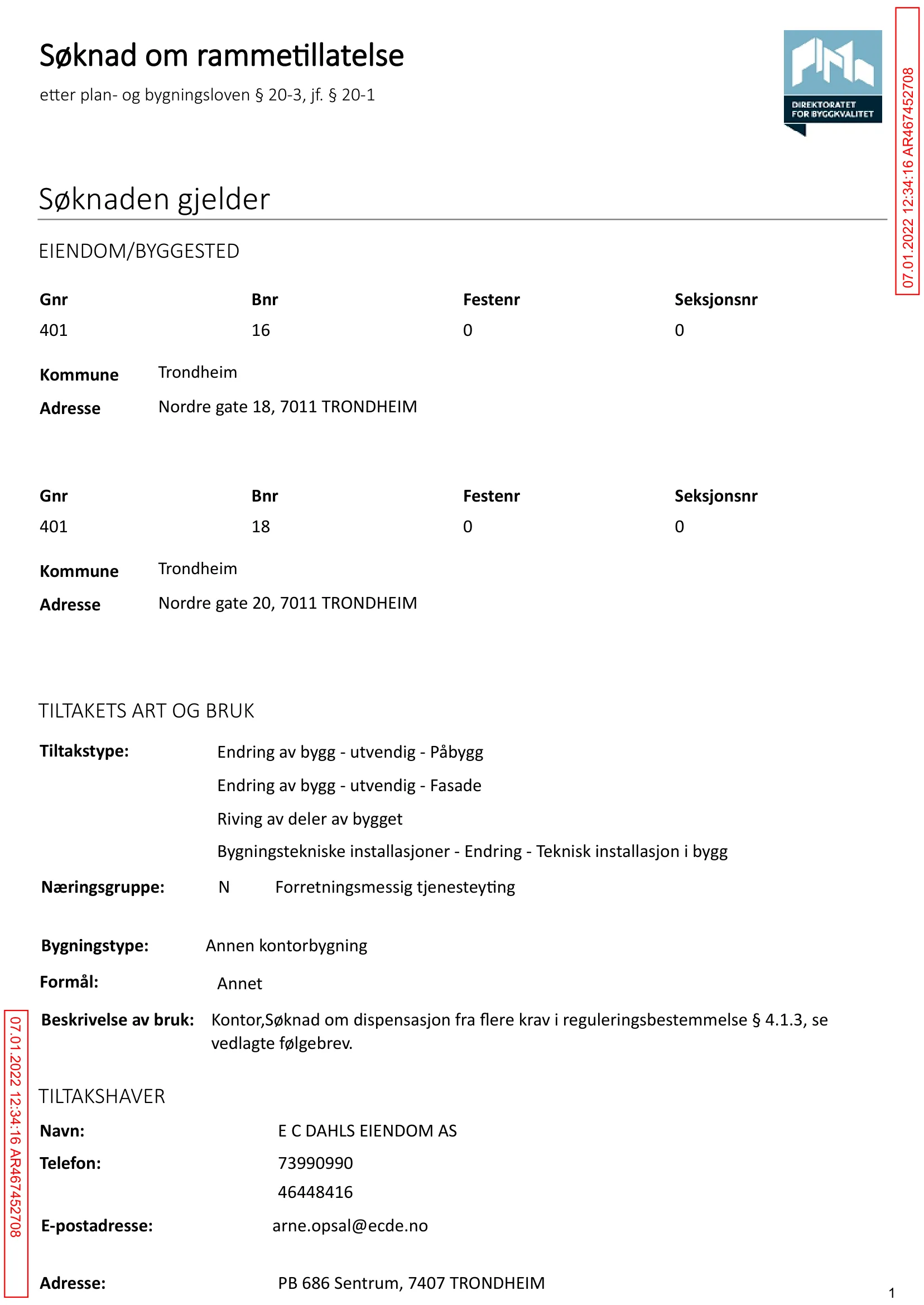 Søknad om rammetillatelse