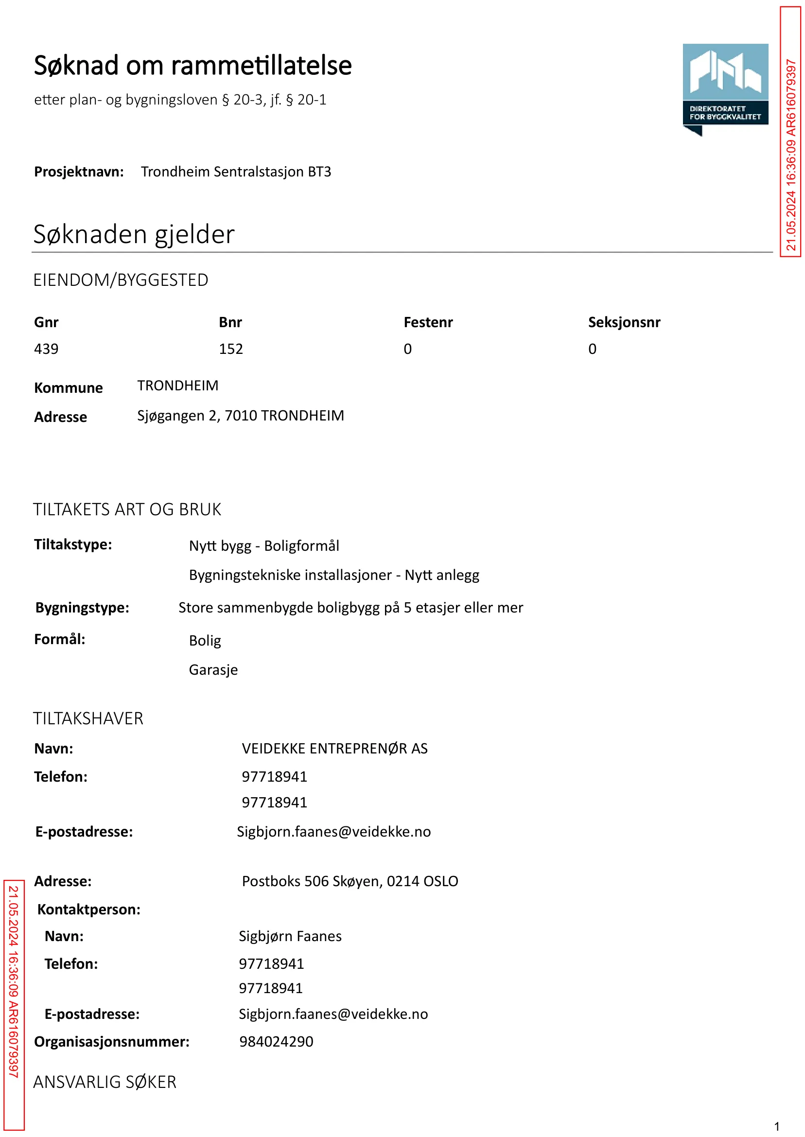 Søknad om rammetillatelse