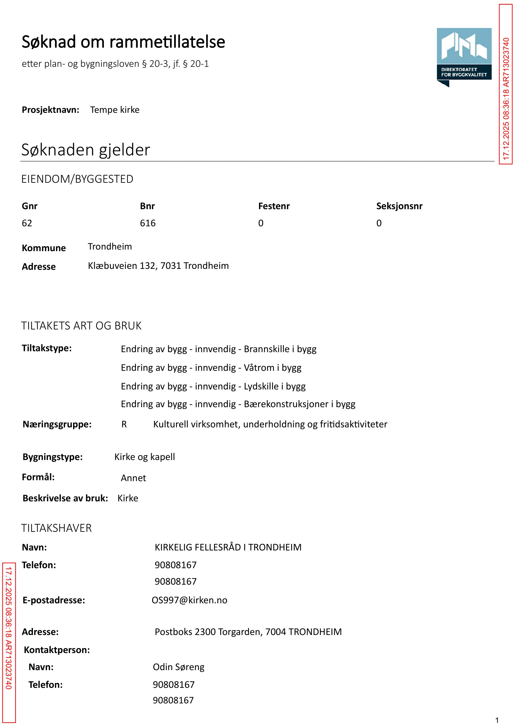 Søknad om rammetillatelse