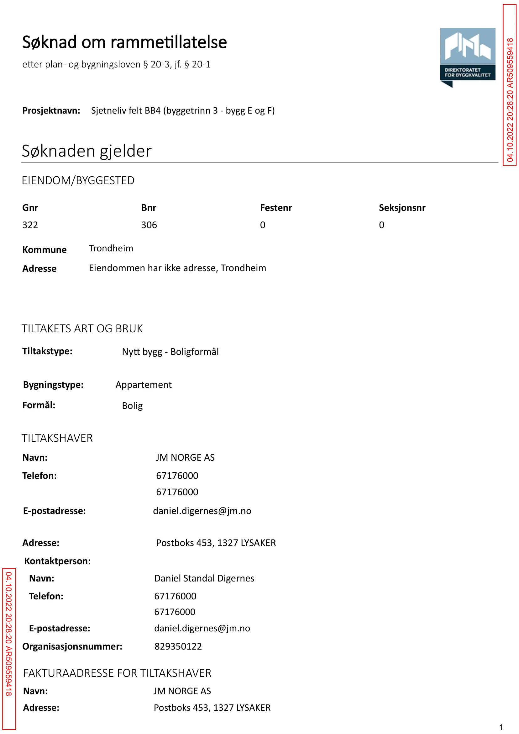 Søknad om rammetillatelse