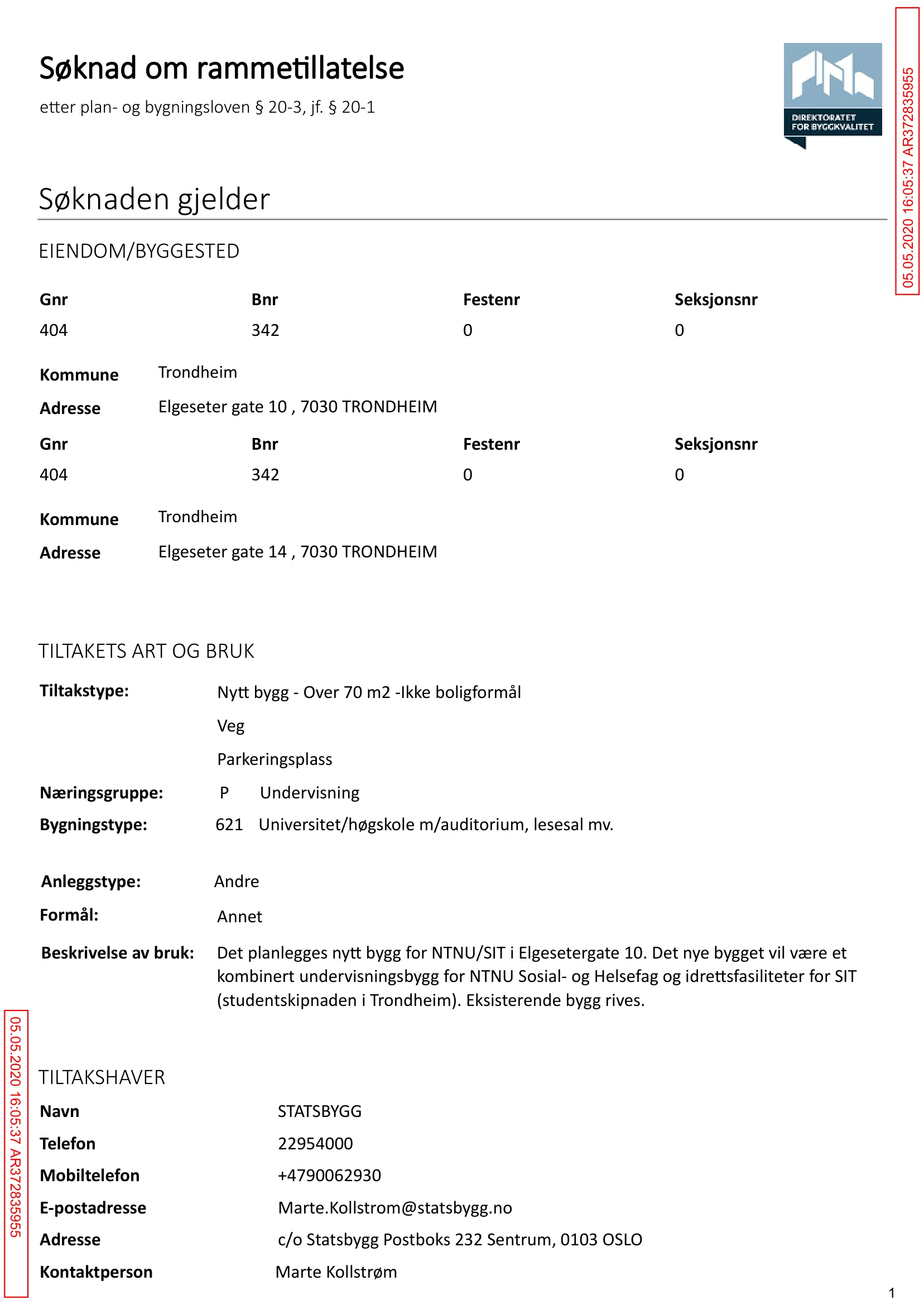 Søknad om rammetillatelse