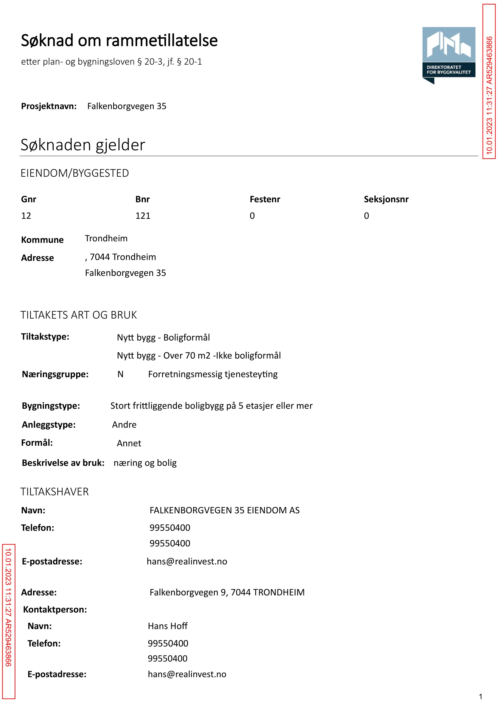 Søknad om rammetillatelse