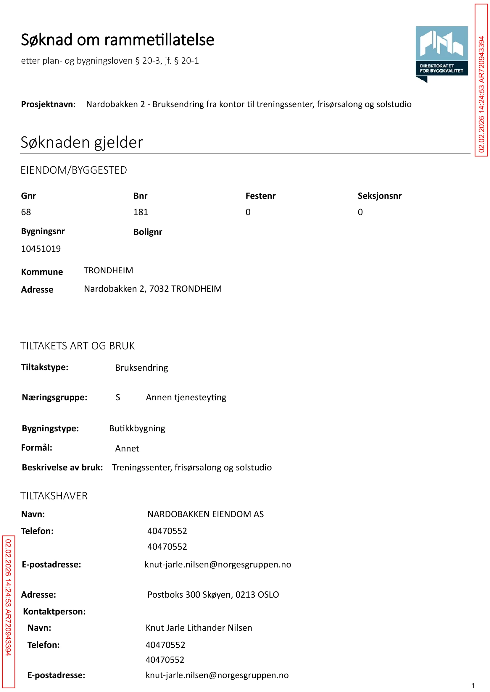 Søknad om rammetillatelse