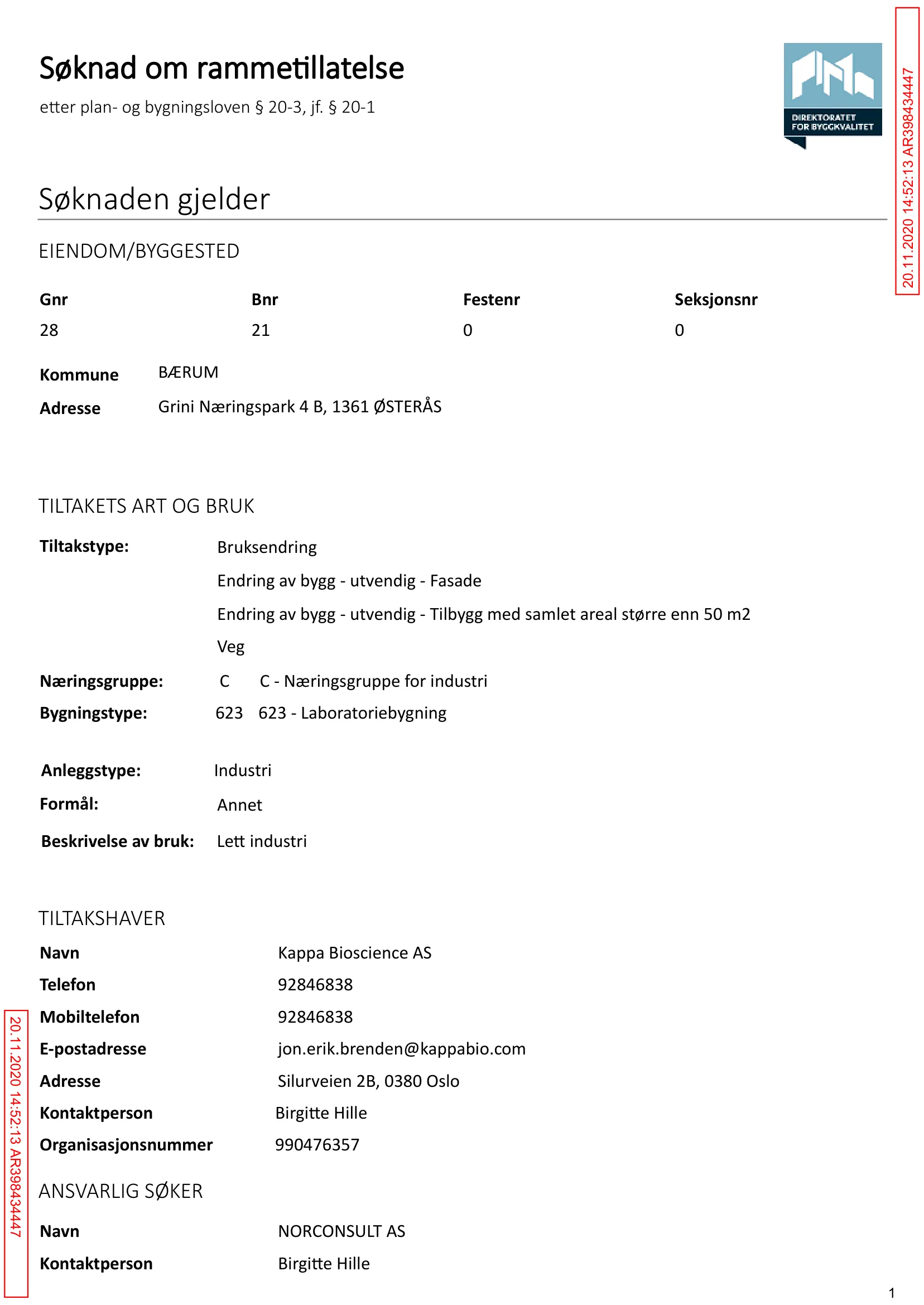 Søknad om rammetillatelse