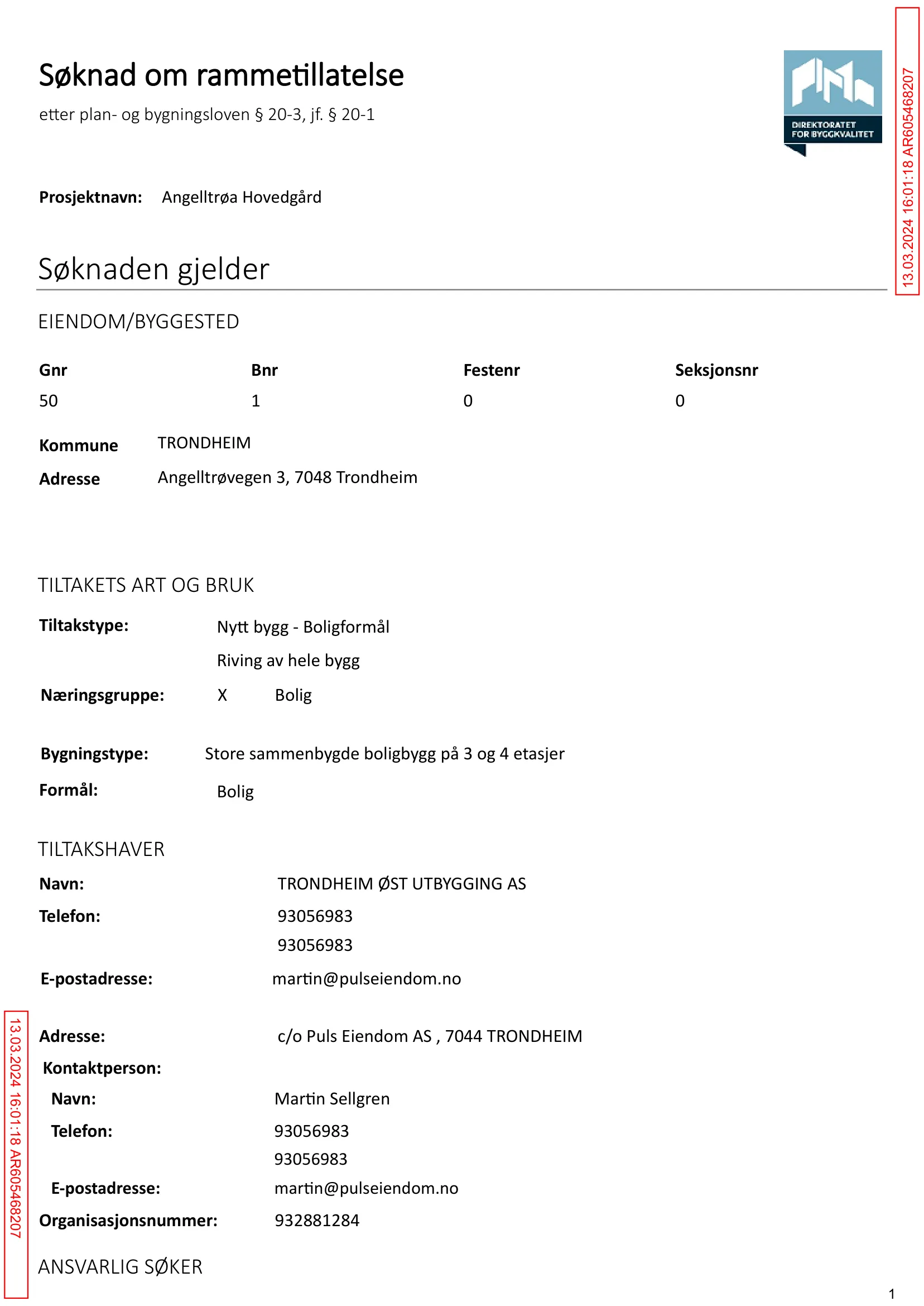 Søknad om rammetillatelse