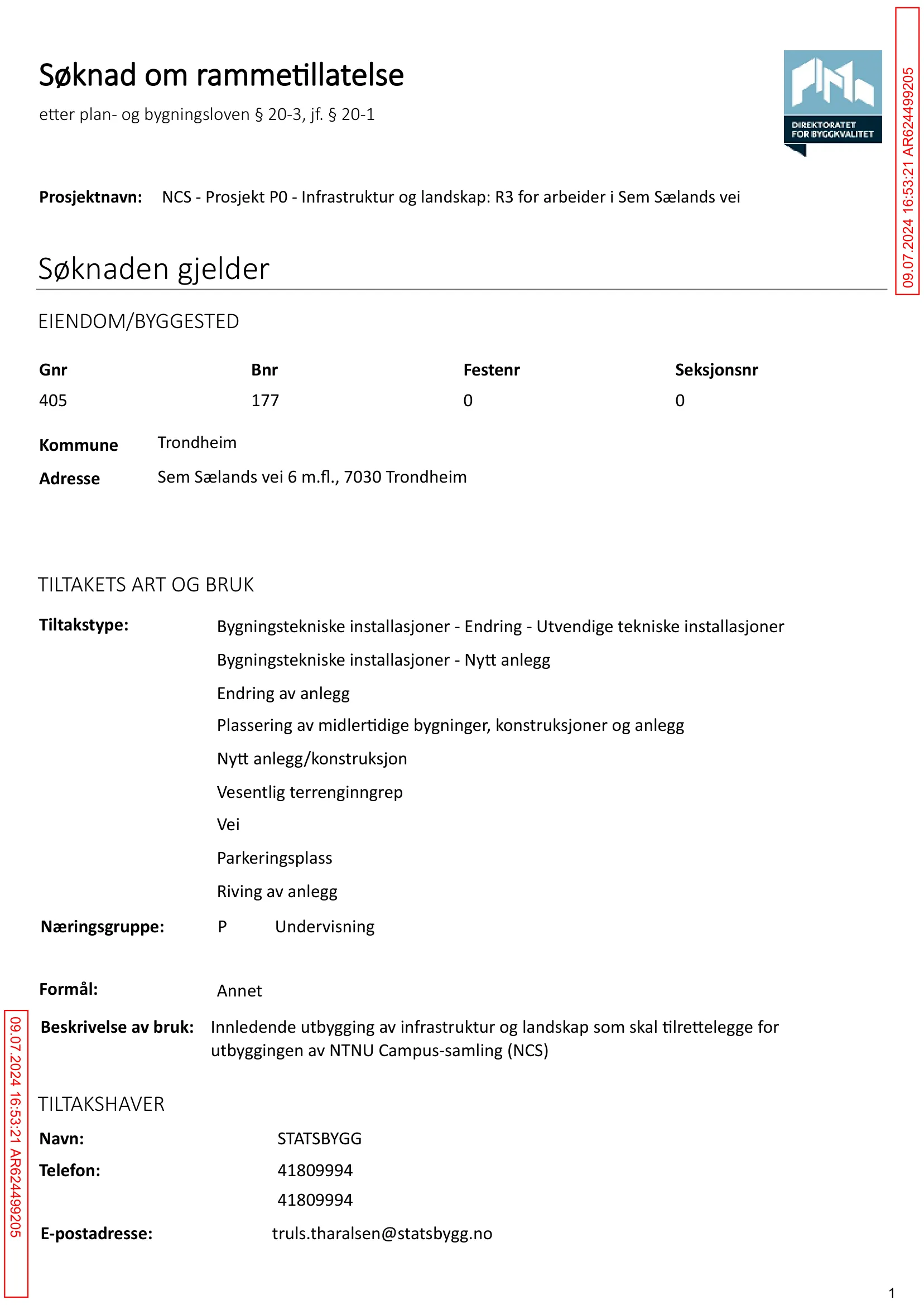 Søknad om rammetillatelse