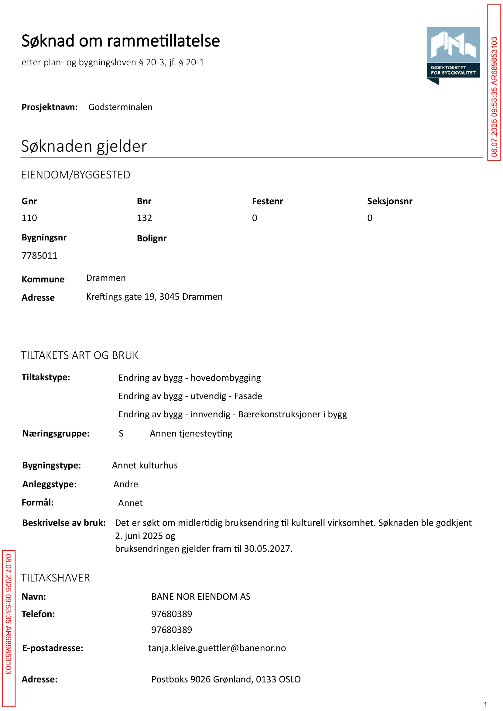 Søknad om rammetillatelse
