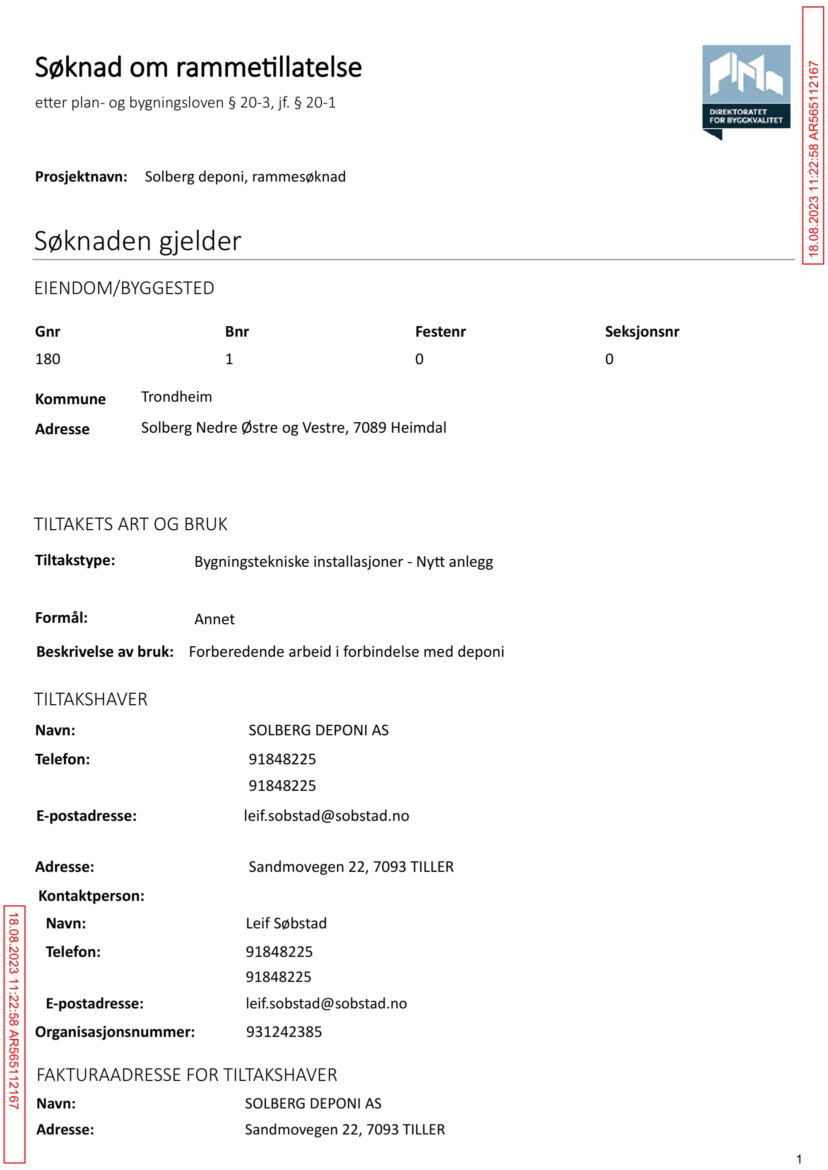 Søknad om rammetillatelse
