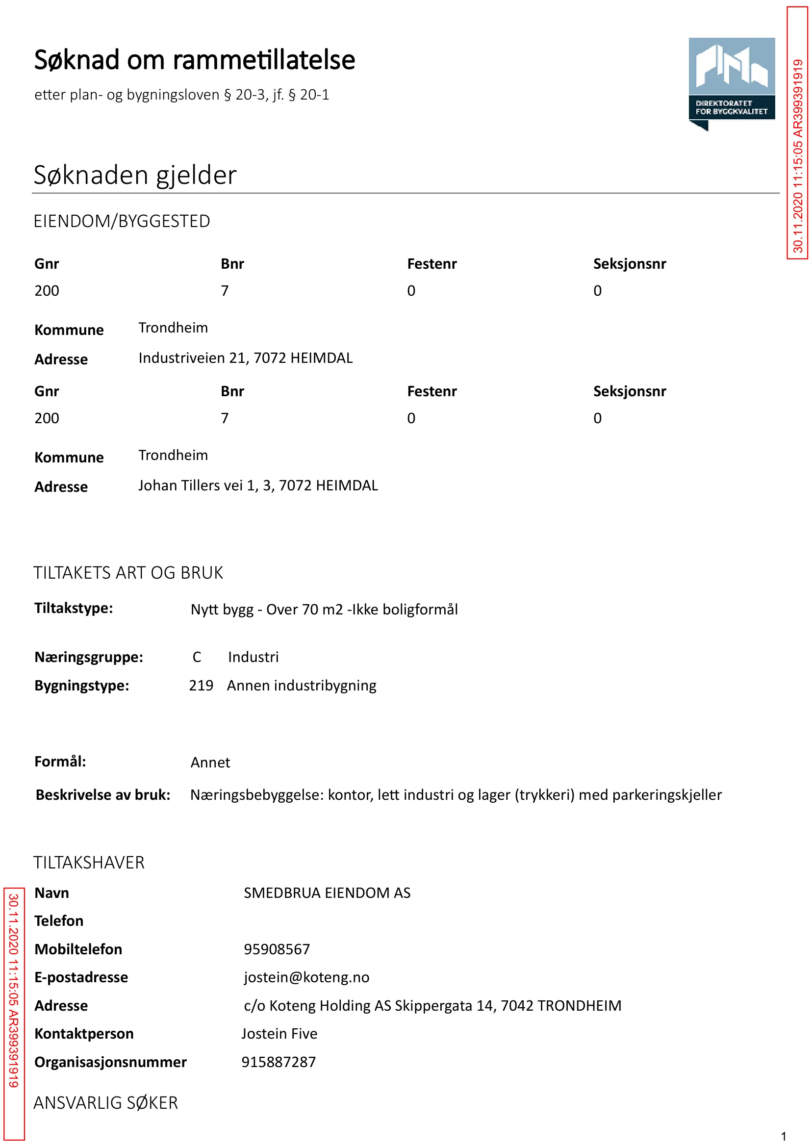Søknad om rammetillatelse