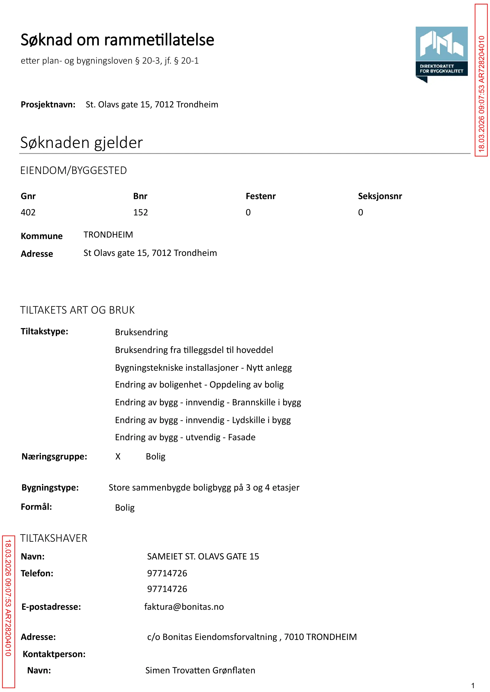 Søknad om rammetillatelse